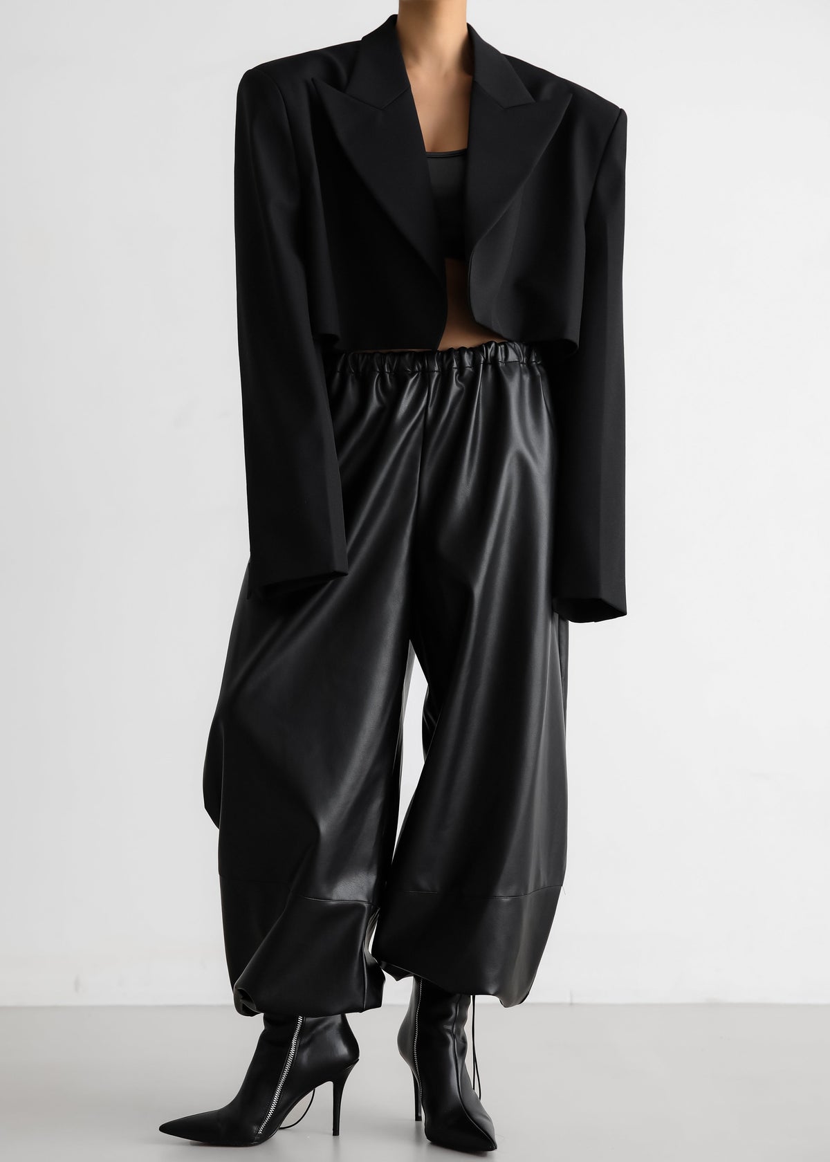Briar Faux Leather Balloon Pants - Black – view 4 of 13