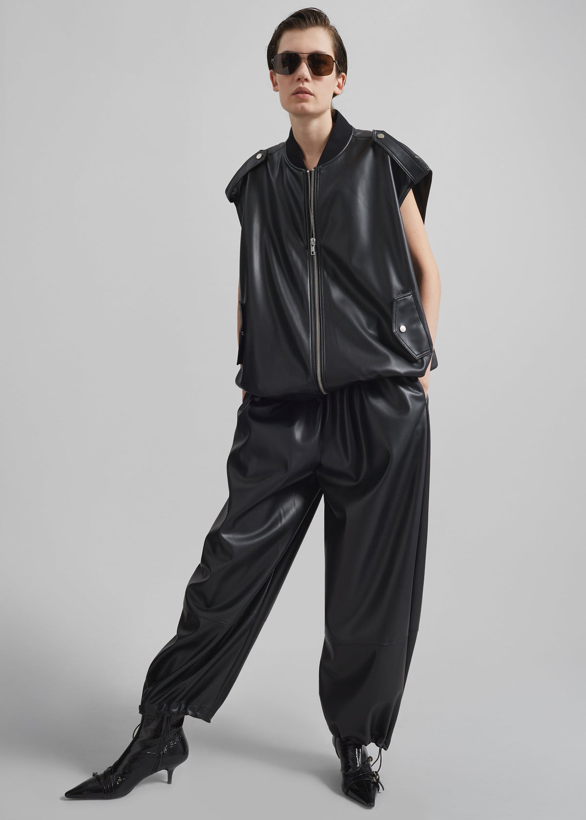 Briar Faux Leather Balloon Pants - Black – view 11 of 13