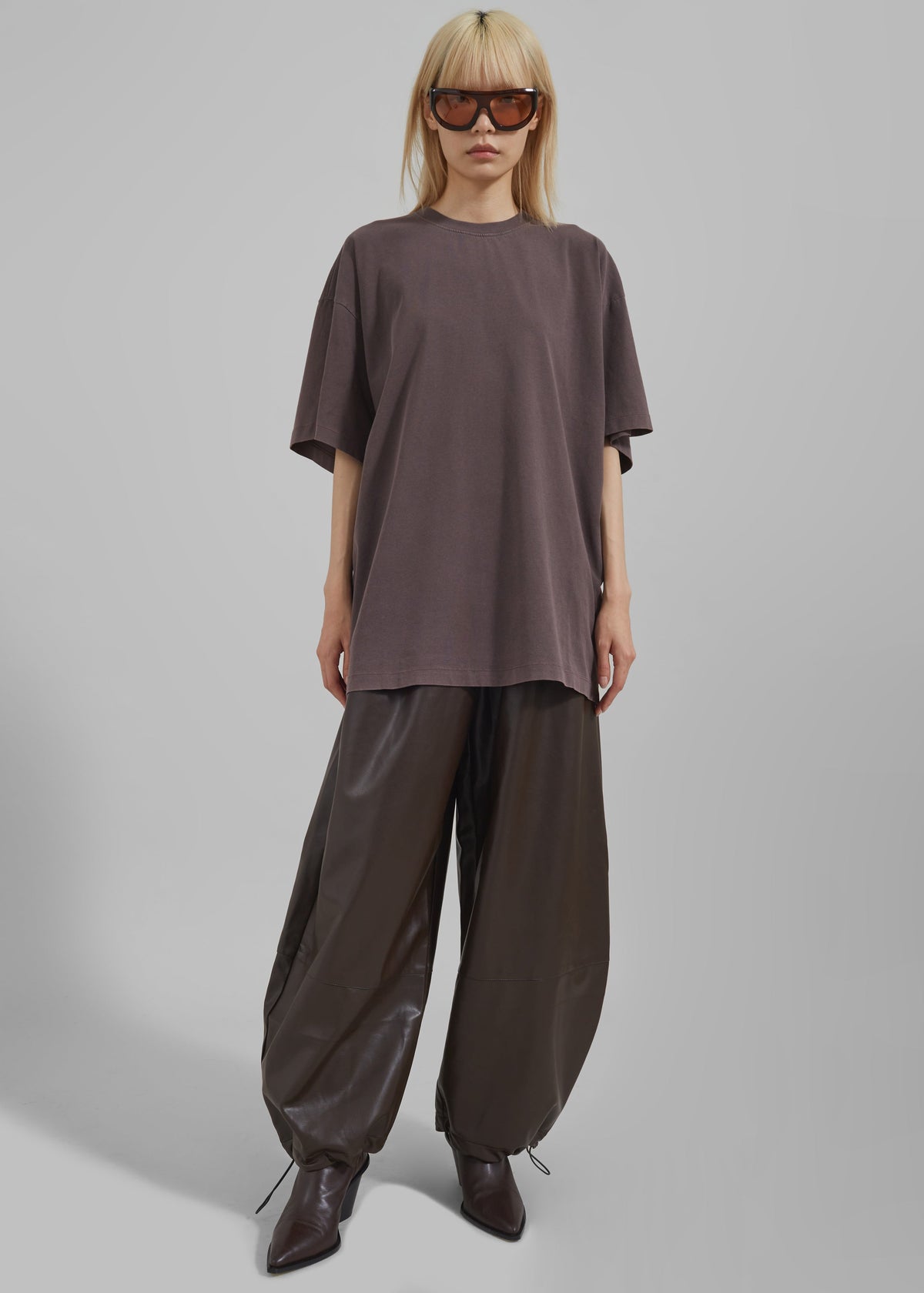 Briar Faux Leather Balloon Pants - Brown – view 7 of 9