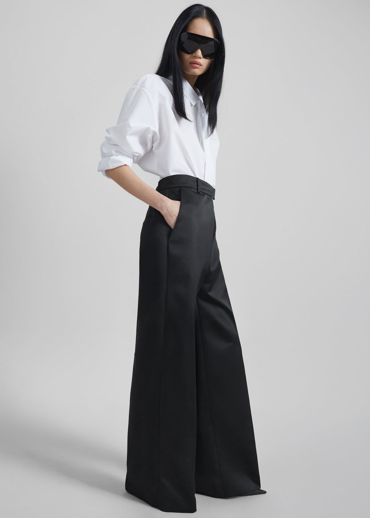 Brickell Satin Trousers - Black – view 1 of 10