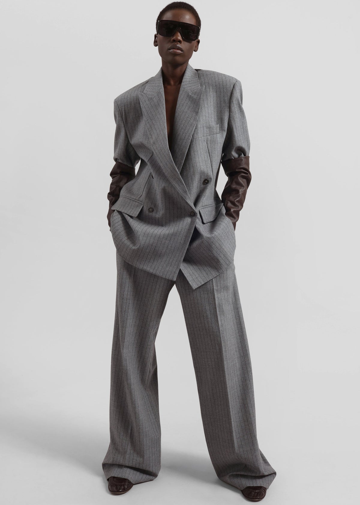 Brickell Striped Trousers - Grey/Brown – view 7 of 9
