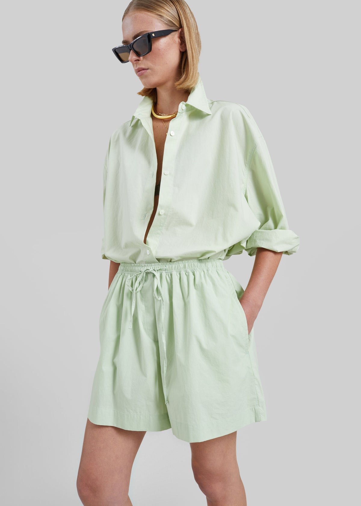 Brisay Cotton Shorts - Mint – view 4 of 8