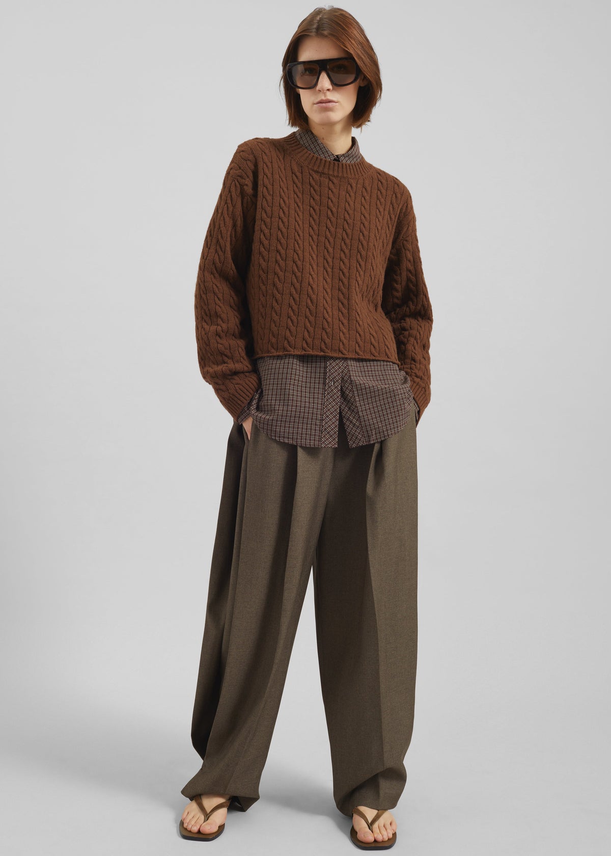 Brisbane Cropped Boxy Sweater - Brown – view 6 of 8