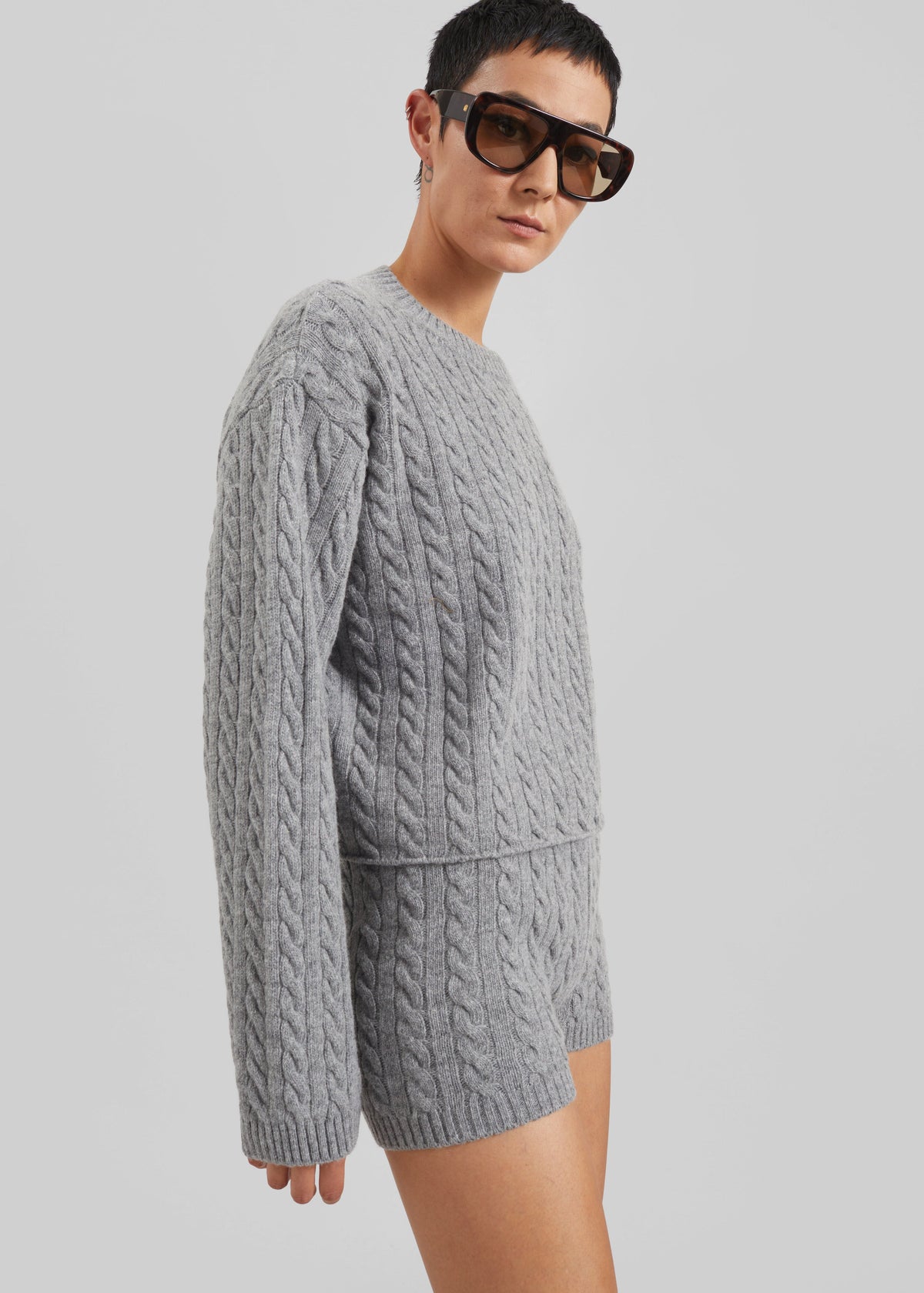 Brisbane Cropped Boxy Sweater - Grey – view 3 of 9
