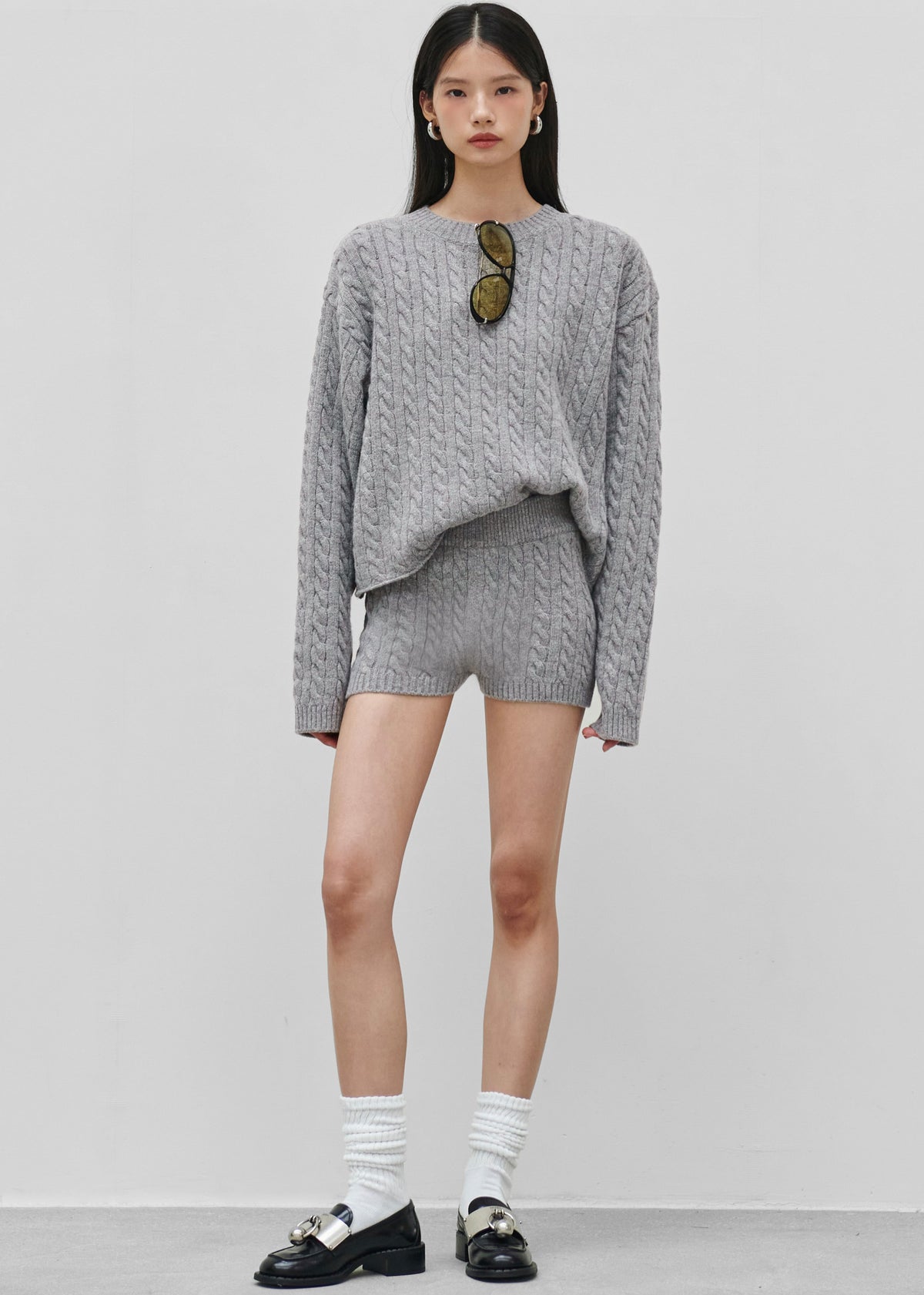 Brisbane Cropped Boxy Sweater - Grey – view 5 of 9