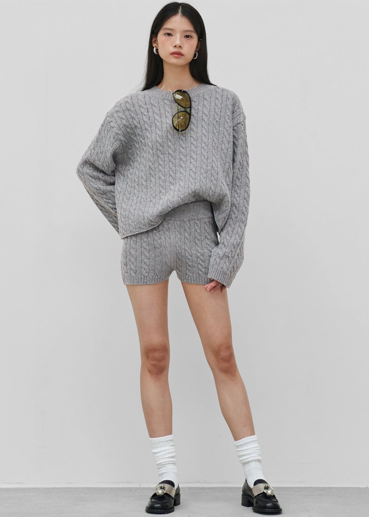 Brisbane Cropped Boxy Sweater - Grey – view 6 of 9