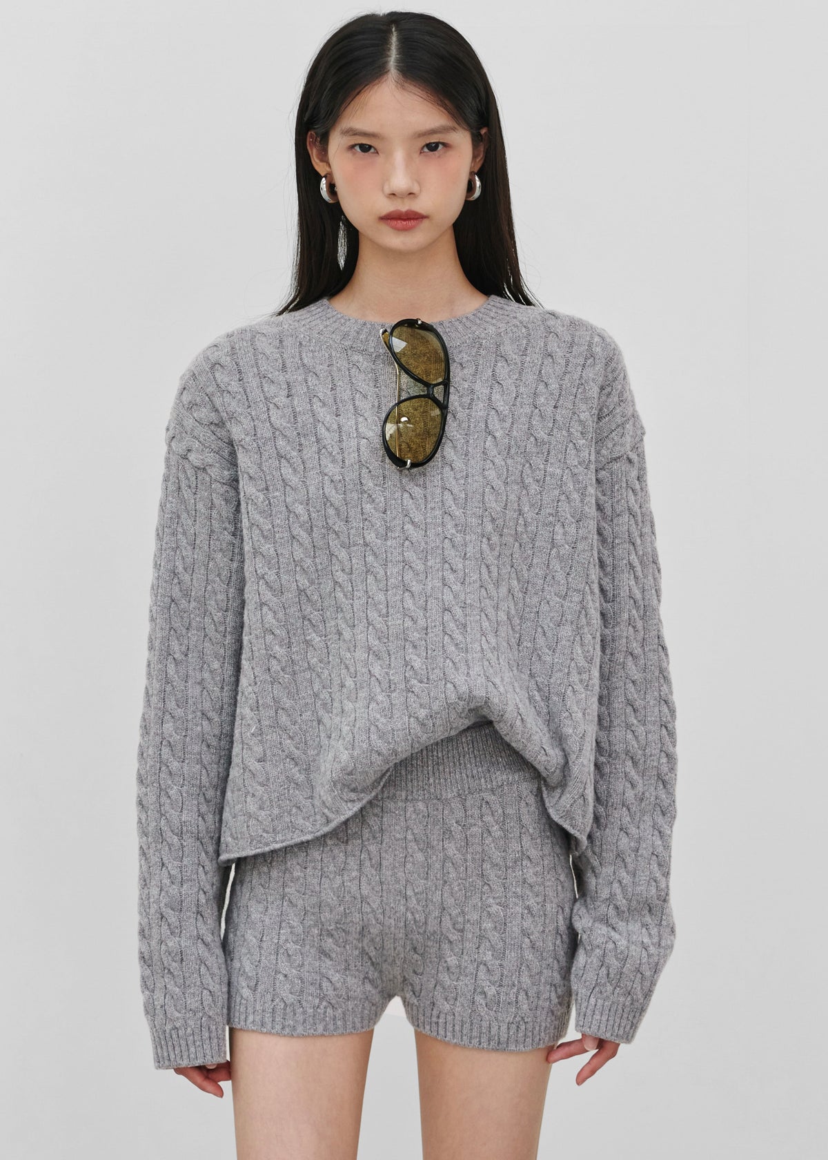 Brisbane Cropped Boxy Sweater - Grey – view 1 of 9