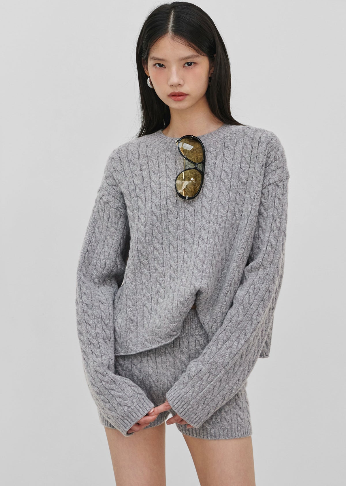 Brisbane Cropped Boxy Sweater - Grey – view 7 of 9