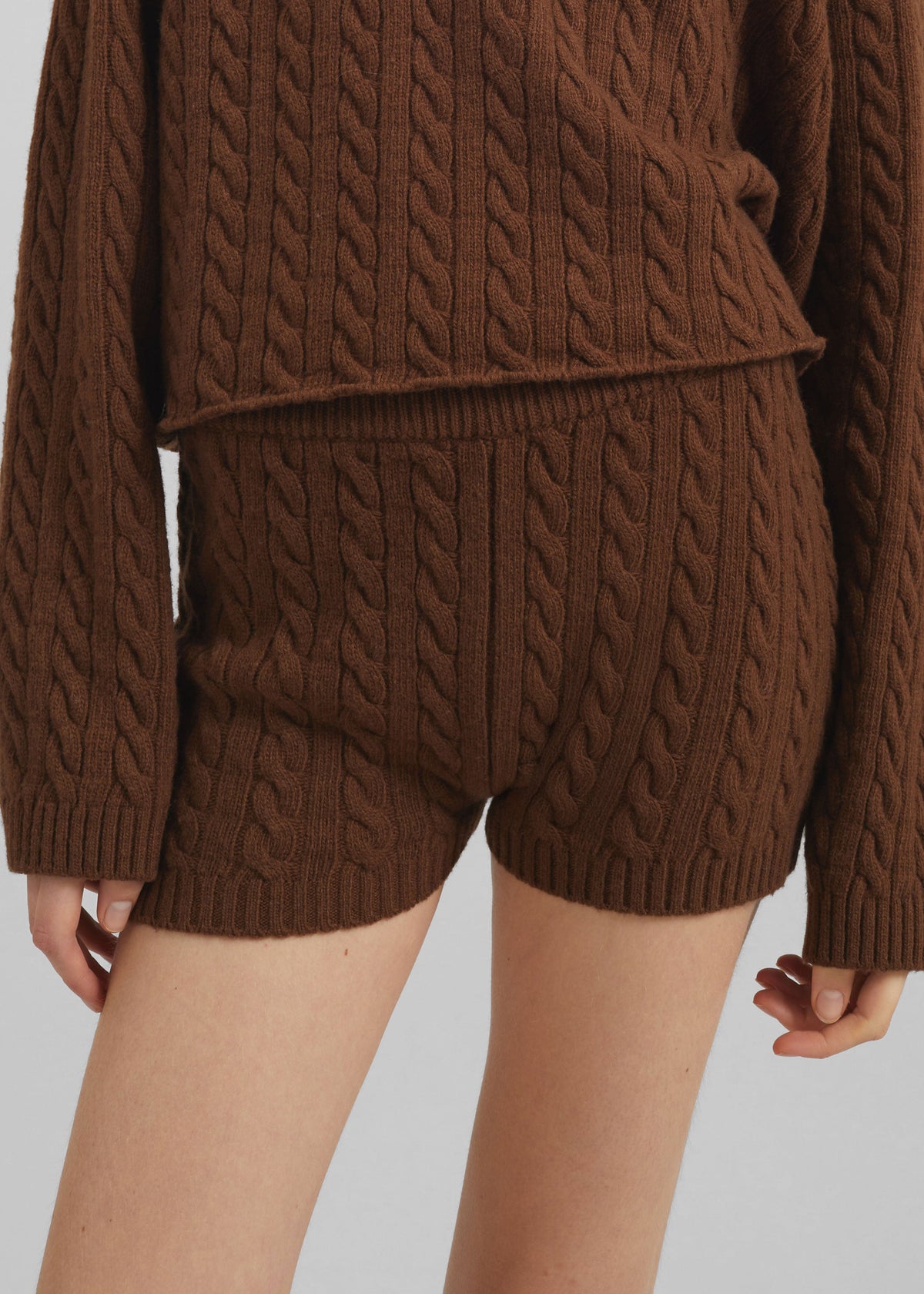 Brisbane Knit Mini Shorts - Brown – view 4 of 7