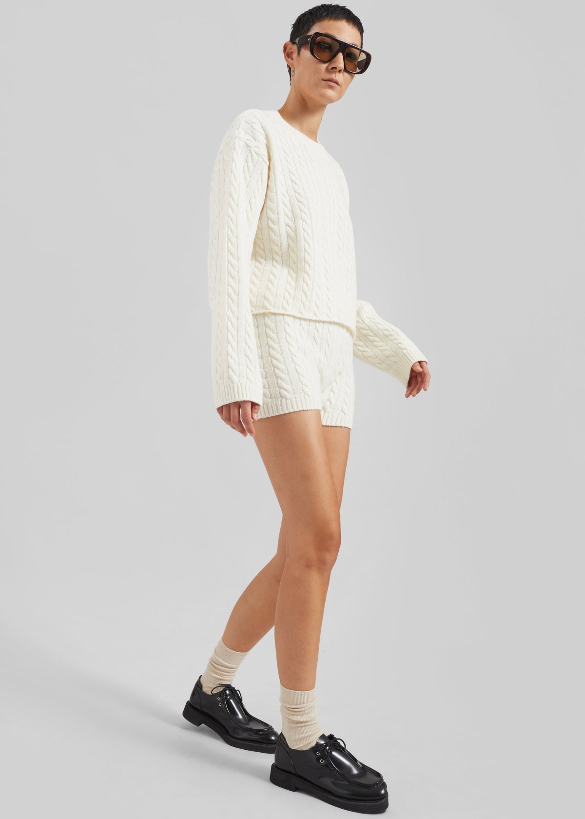 Brisbane Knit Mini Shorts - White – view 1 of 7