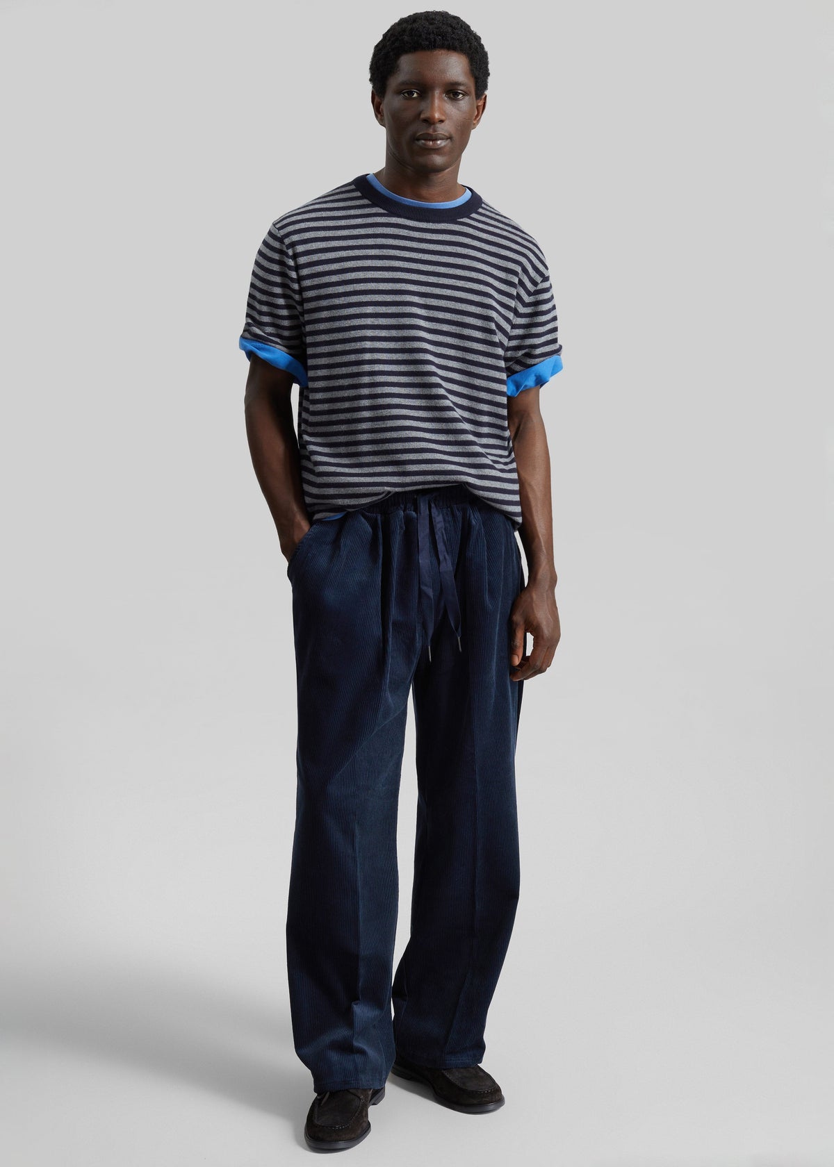 Brixton Corduroy Joggers - Navy – view 2 of 9