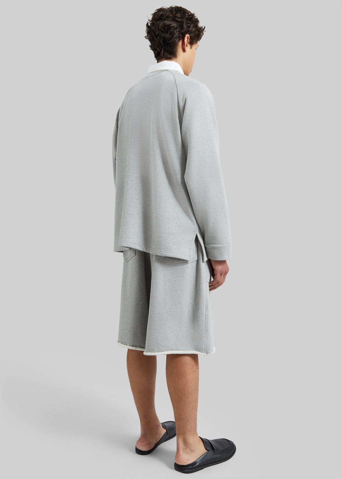 Bruino Contrast Collar Polo Sweatshirt - Light Grey – view 5 of 6