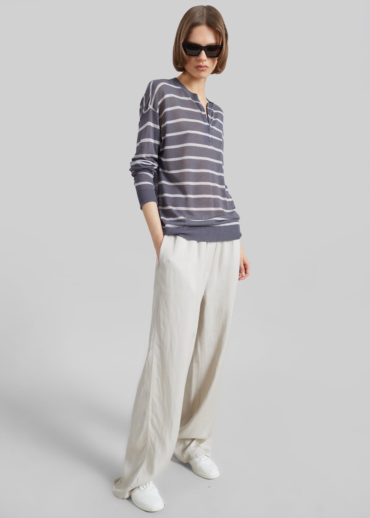 Bruna Linen Soft Pants - Light Beige – view 1 of 10
