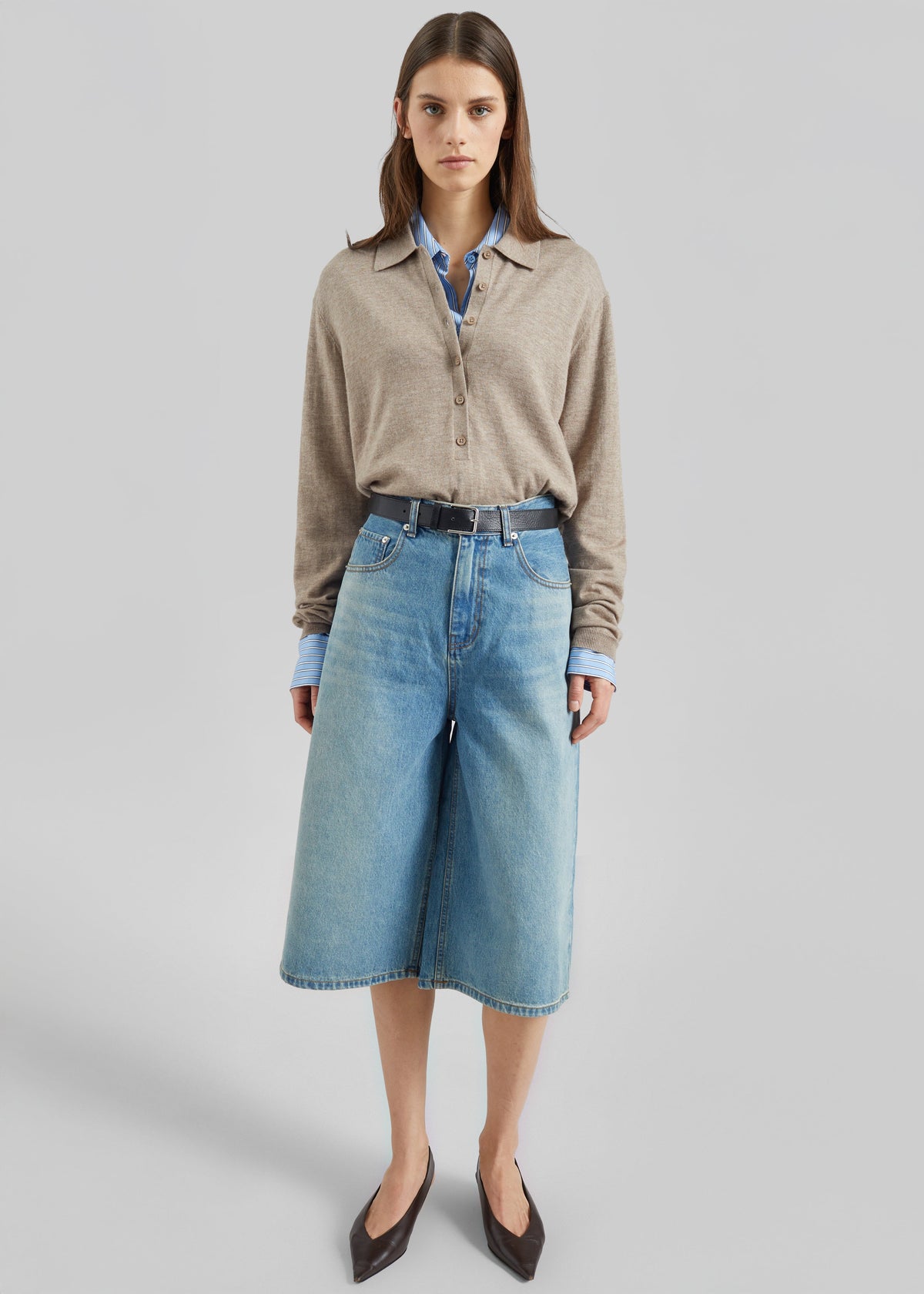 Brunoy Denim Culottes - Light Wash – view 5 of 9