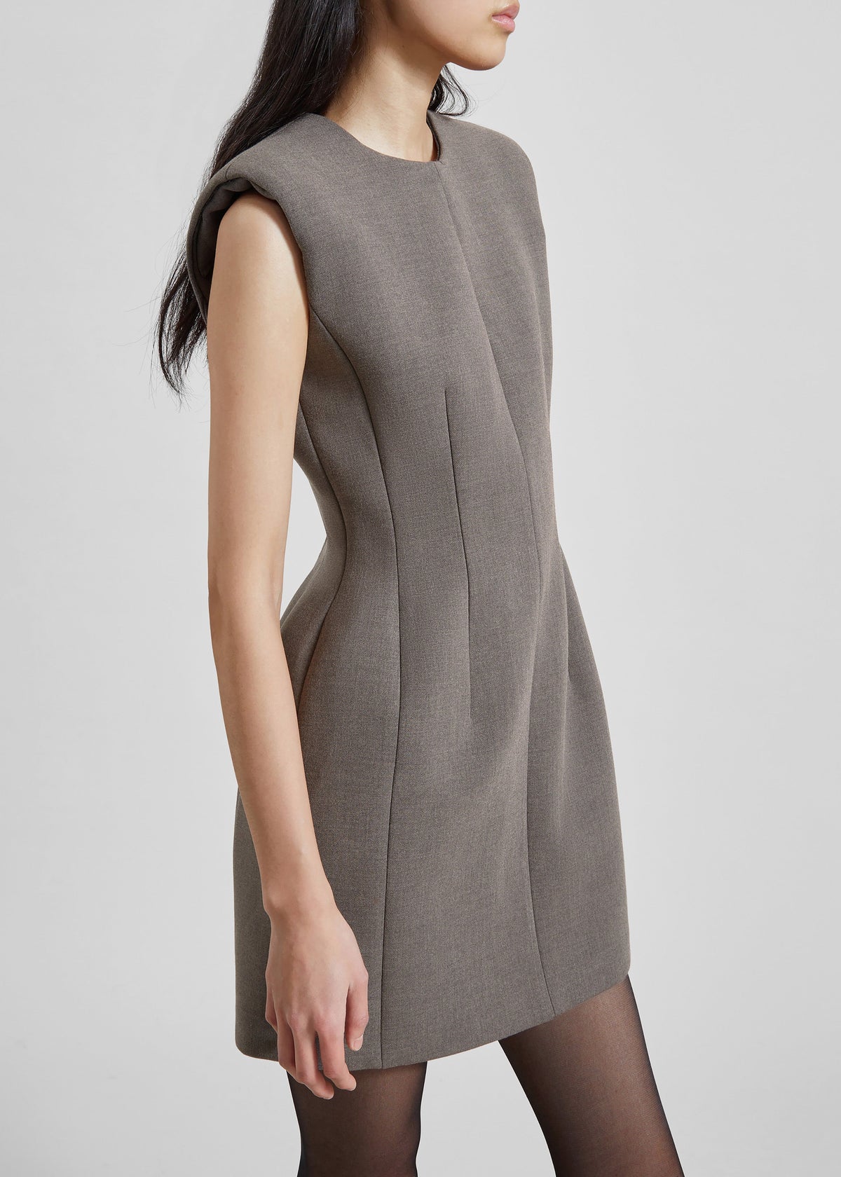 Bryn Cinched Mini Dress - Taupe Melange – view 3 of 7