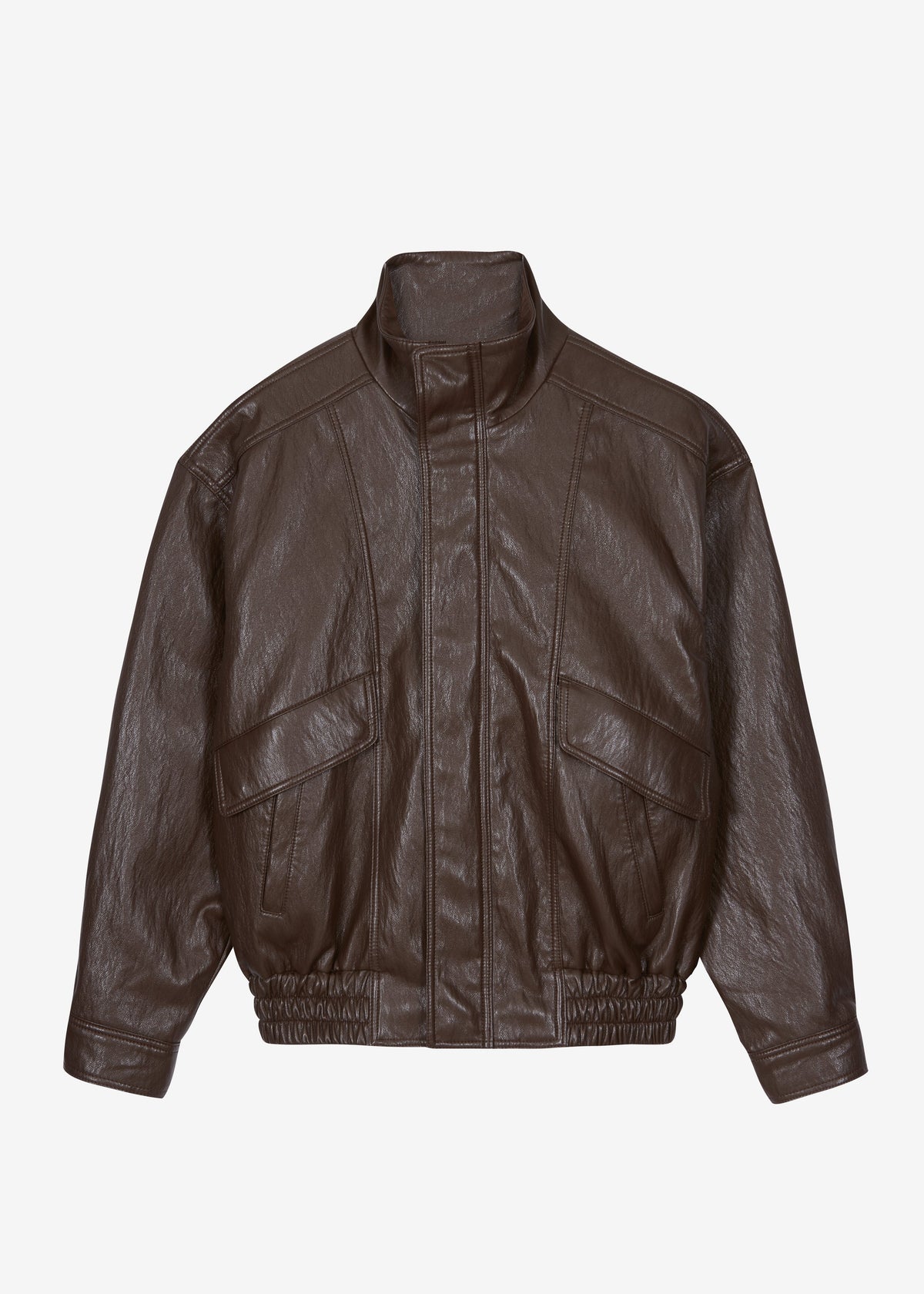 Burland Faux Leather Jacket - Brown – view 12 of 12