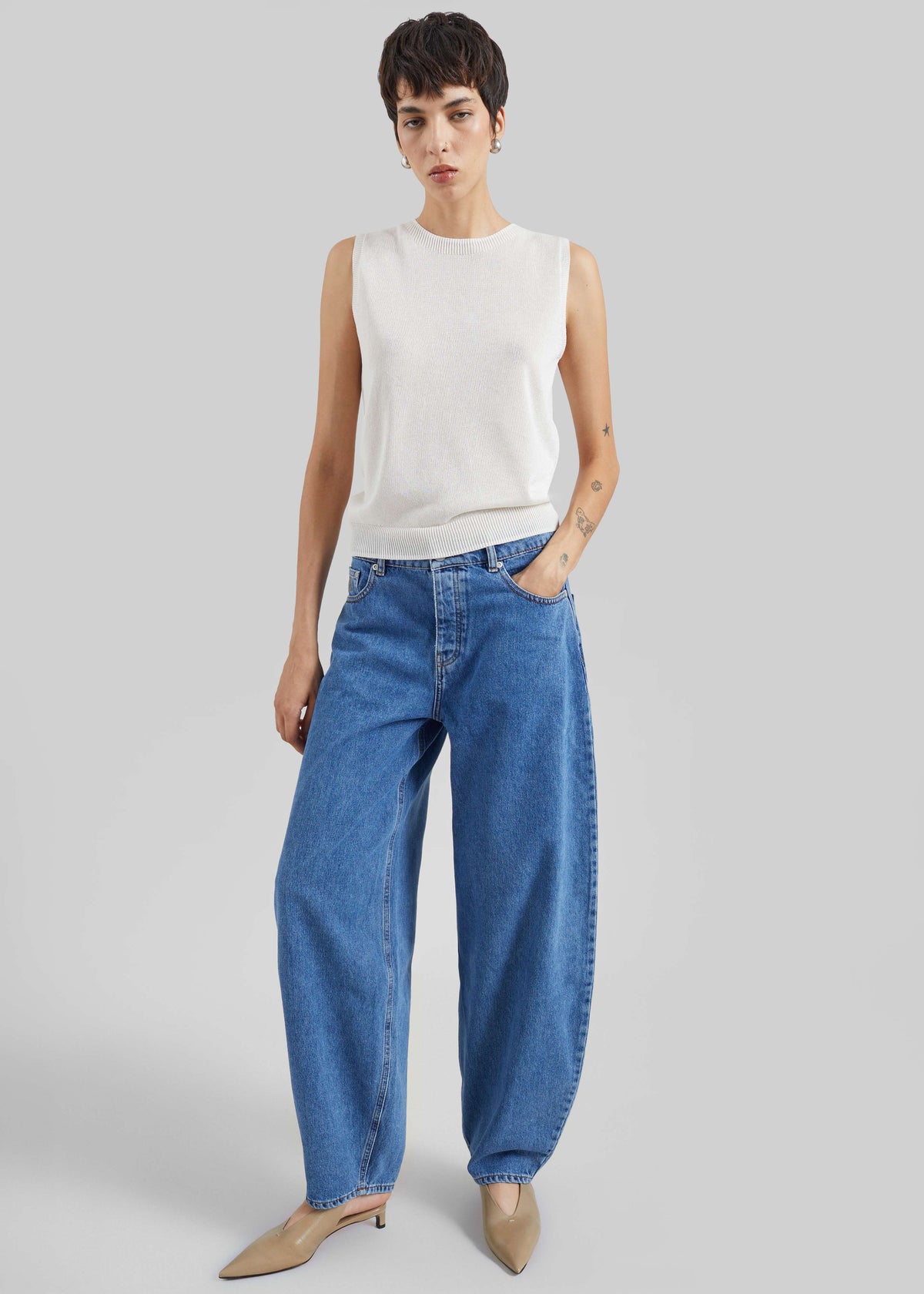 By Malene Birger Dallas Denim Pants - Mid Denim Blue – view 3 of 7