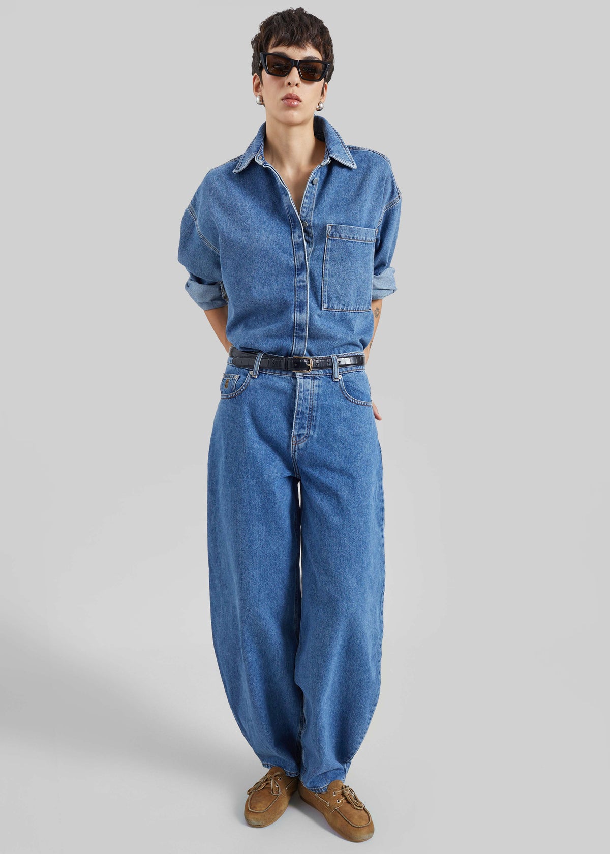 By Malene Birger Dallas Denim Pants - Mid Denim Blue – view 1 of 7