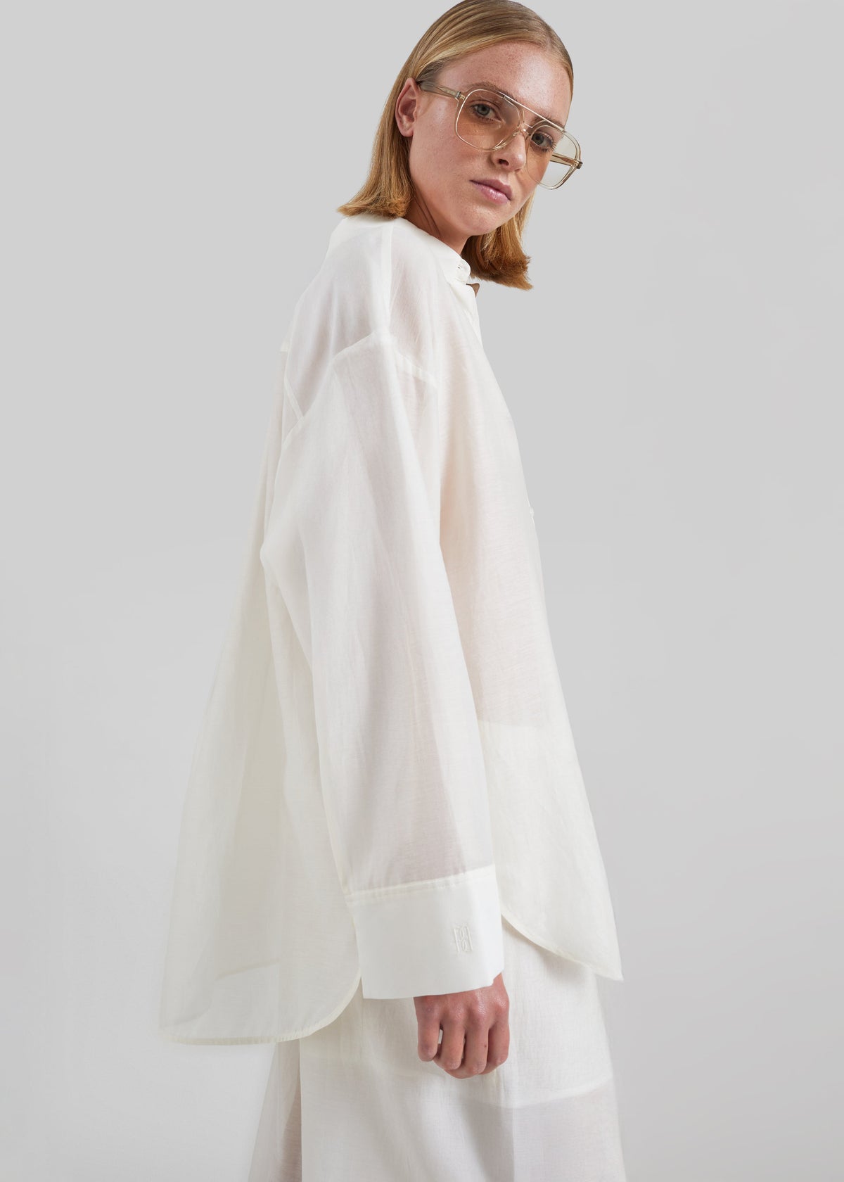 By Malene Birger Derris Silk Organza Shirt - Soft White – view 2 of 5