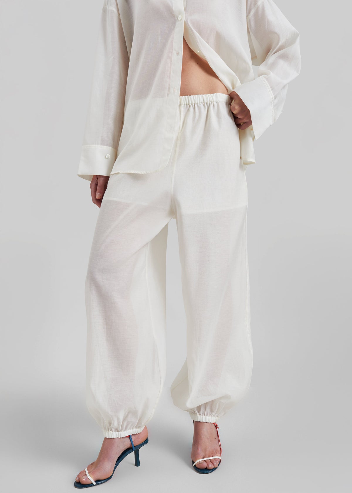 By Malene Birger Lumas Silk Organza Trousers - Soft White – view 1 of 6