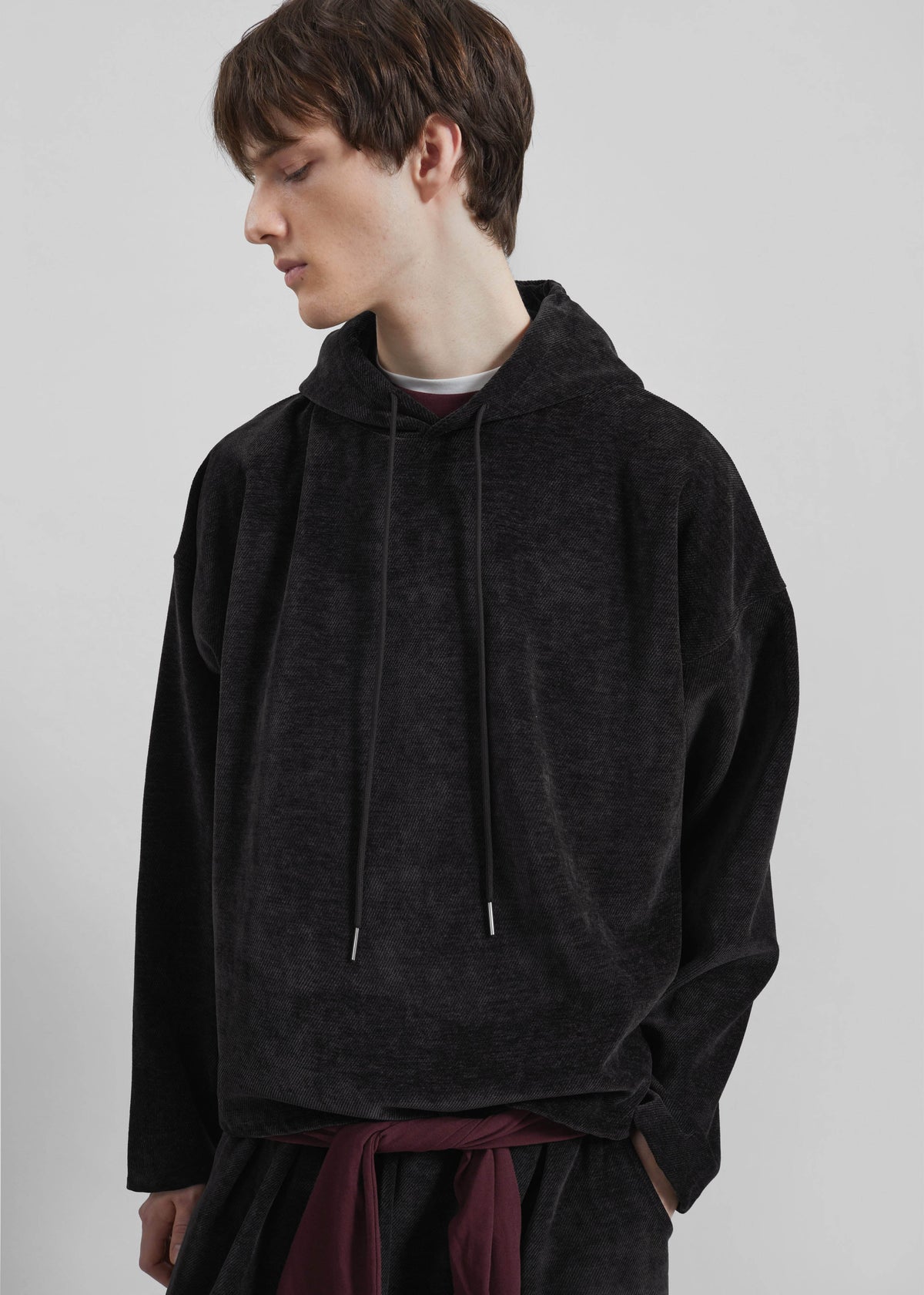 Caleb Velvet Hoodie - Black – view 1 of 7