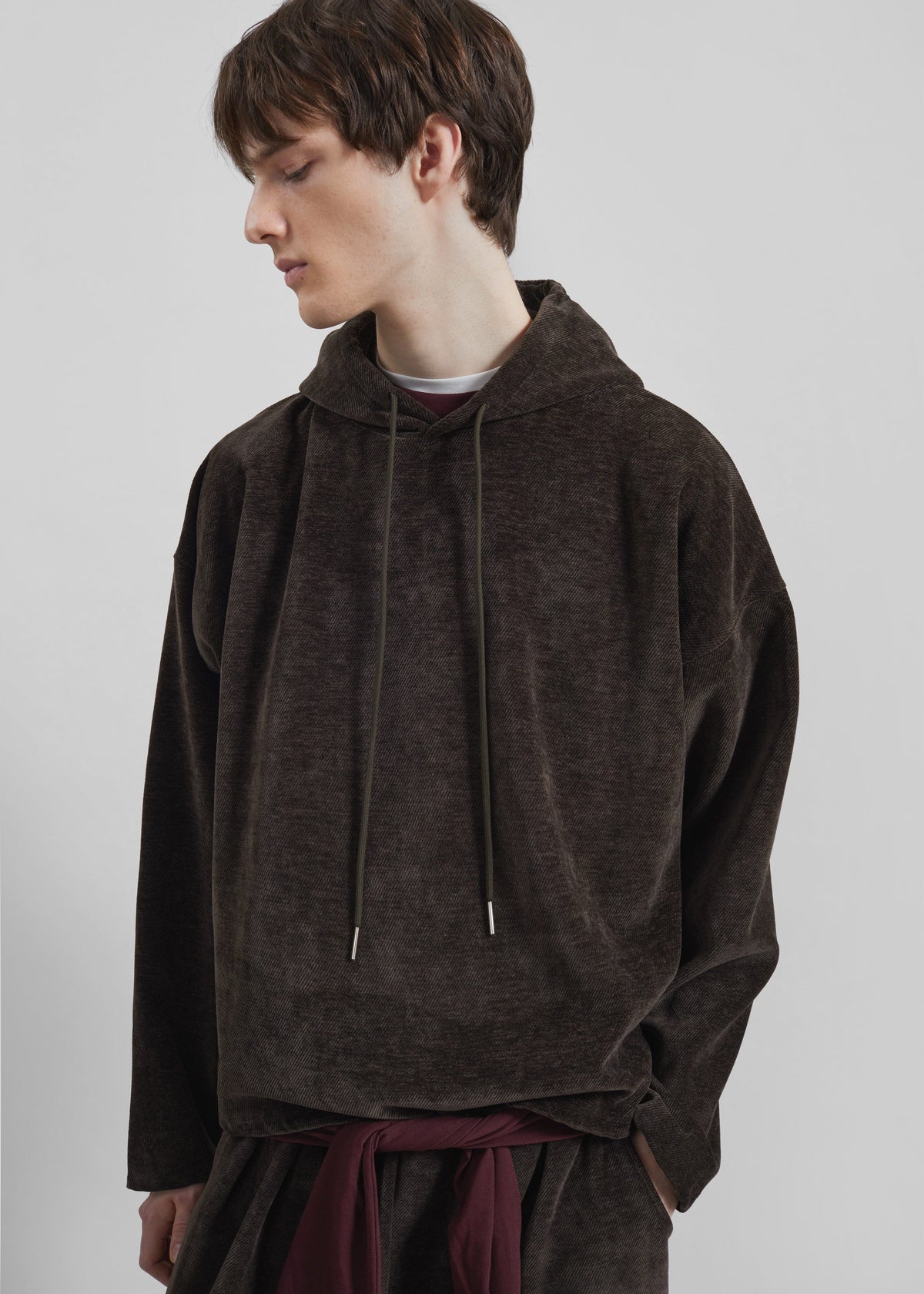 Caleb Velvet Hoodie - Brown – view 5 of 8