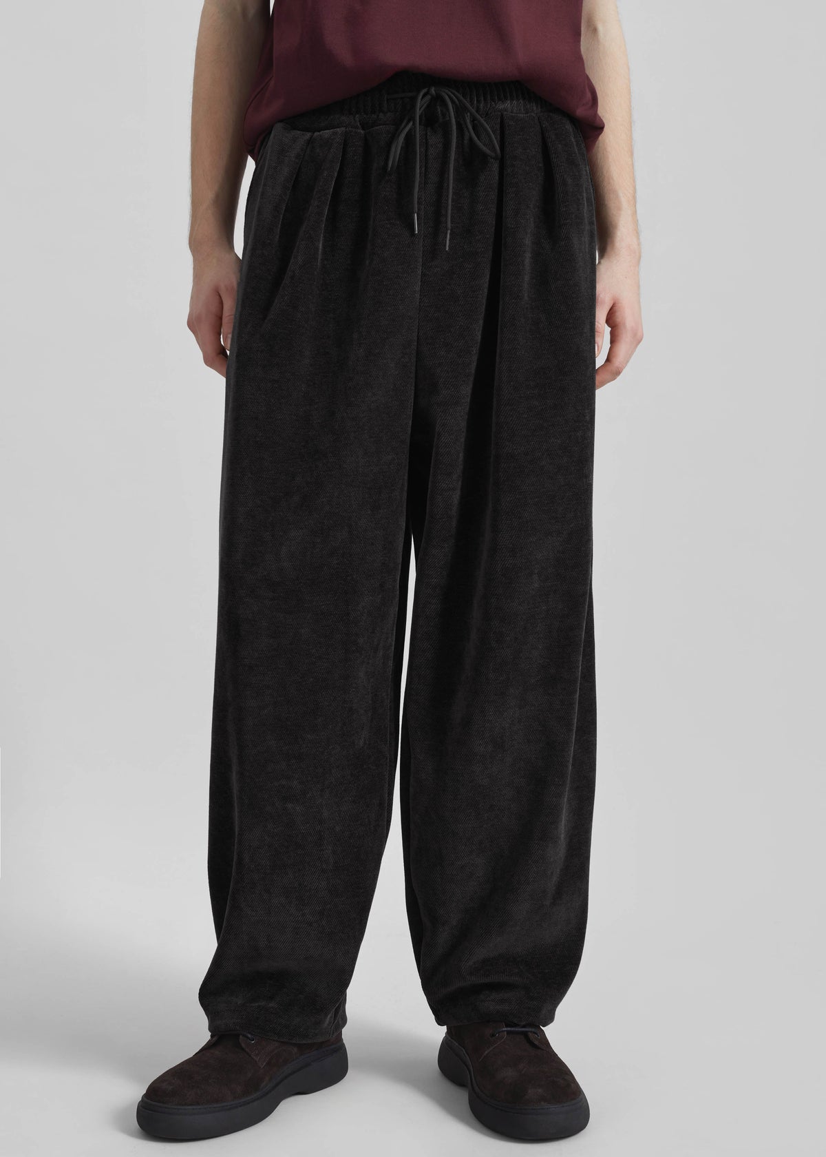 Caleb Velvet Joggers - Black – view 1 of 7