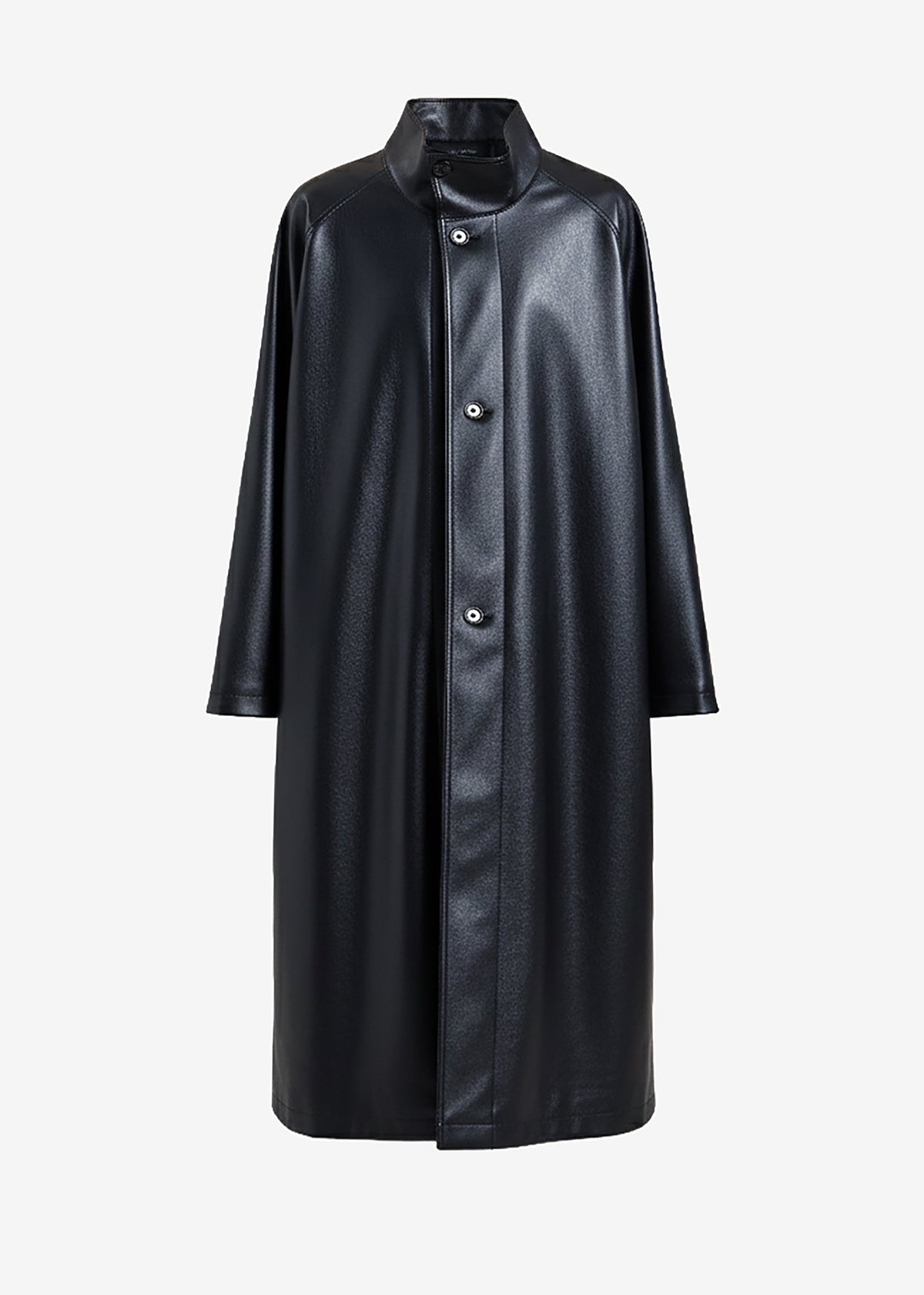 Calen Faux Leather Trench Coat - Black – view 6 of 6