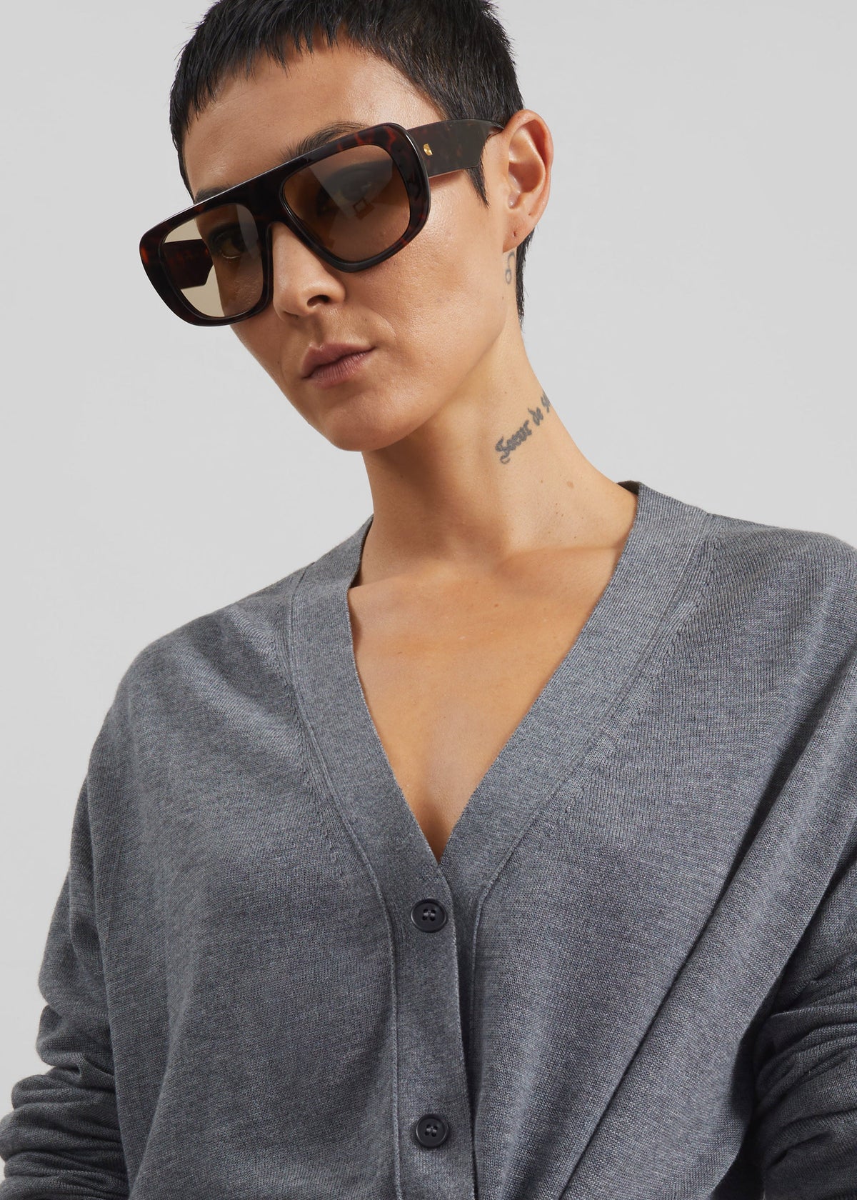 Calvane Two-Way Cardigan - Grey – view 8 of 10