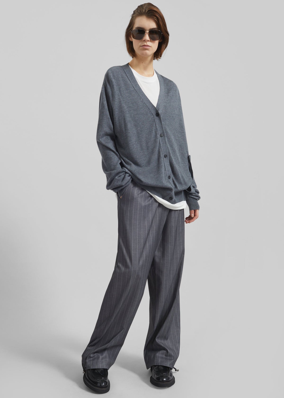 Calvane Two-Way Cardigan - Grey – view 3 of 10