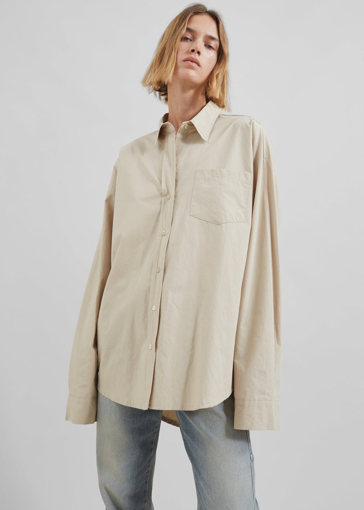 Calypso Cotton Shirt - Beige – view 2 of 9