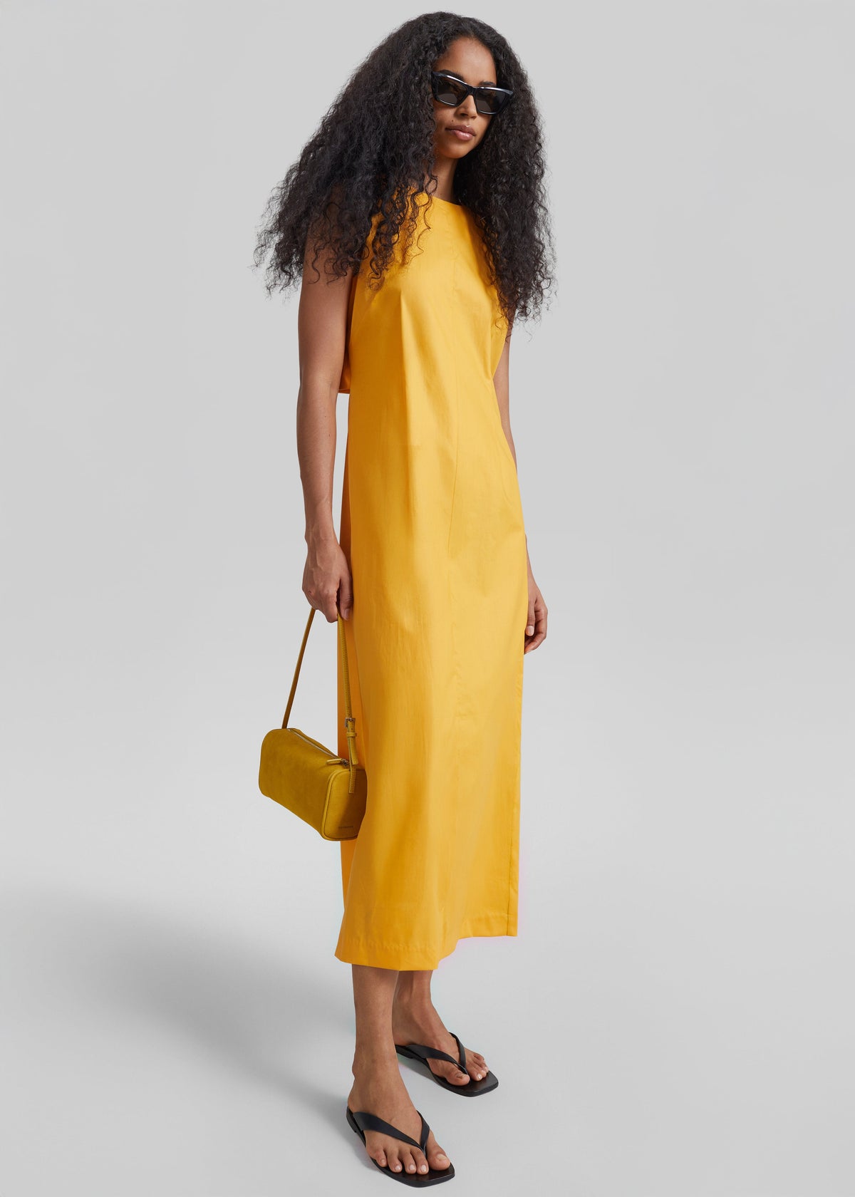 Carinola Poplin Open Back Midi Dress - Orange – view 2 of 6