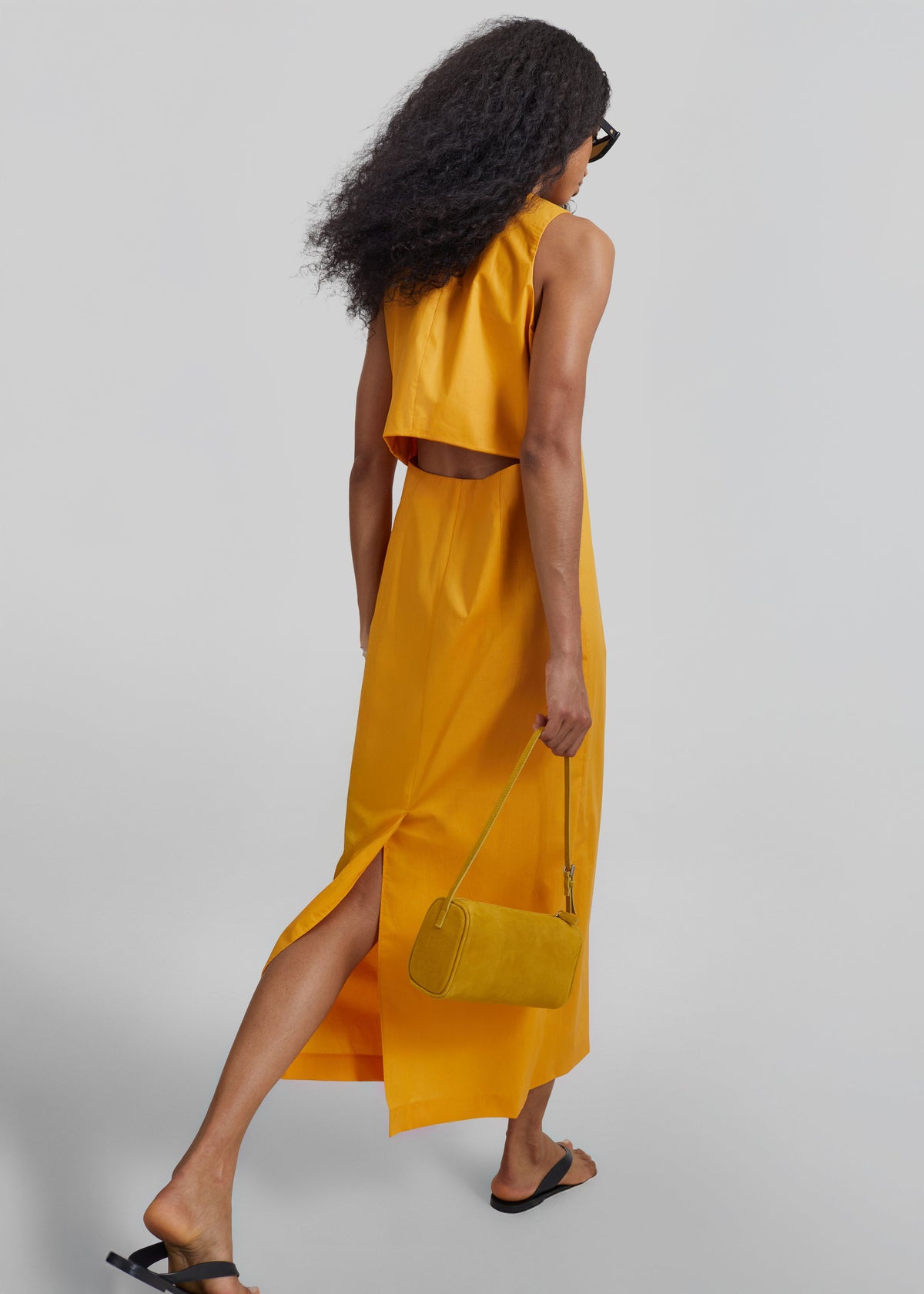 Carinola Poplin Open Back Midi Dress - Orange – view 1 of 6