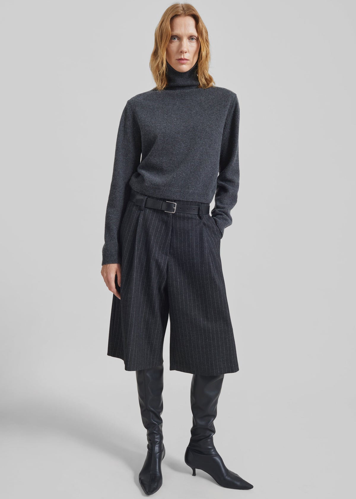 Carlow Bermuda Shorts - Charcoal/White Pinstripe – view 2 of 10