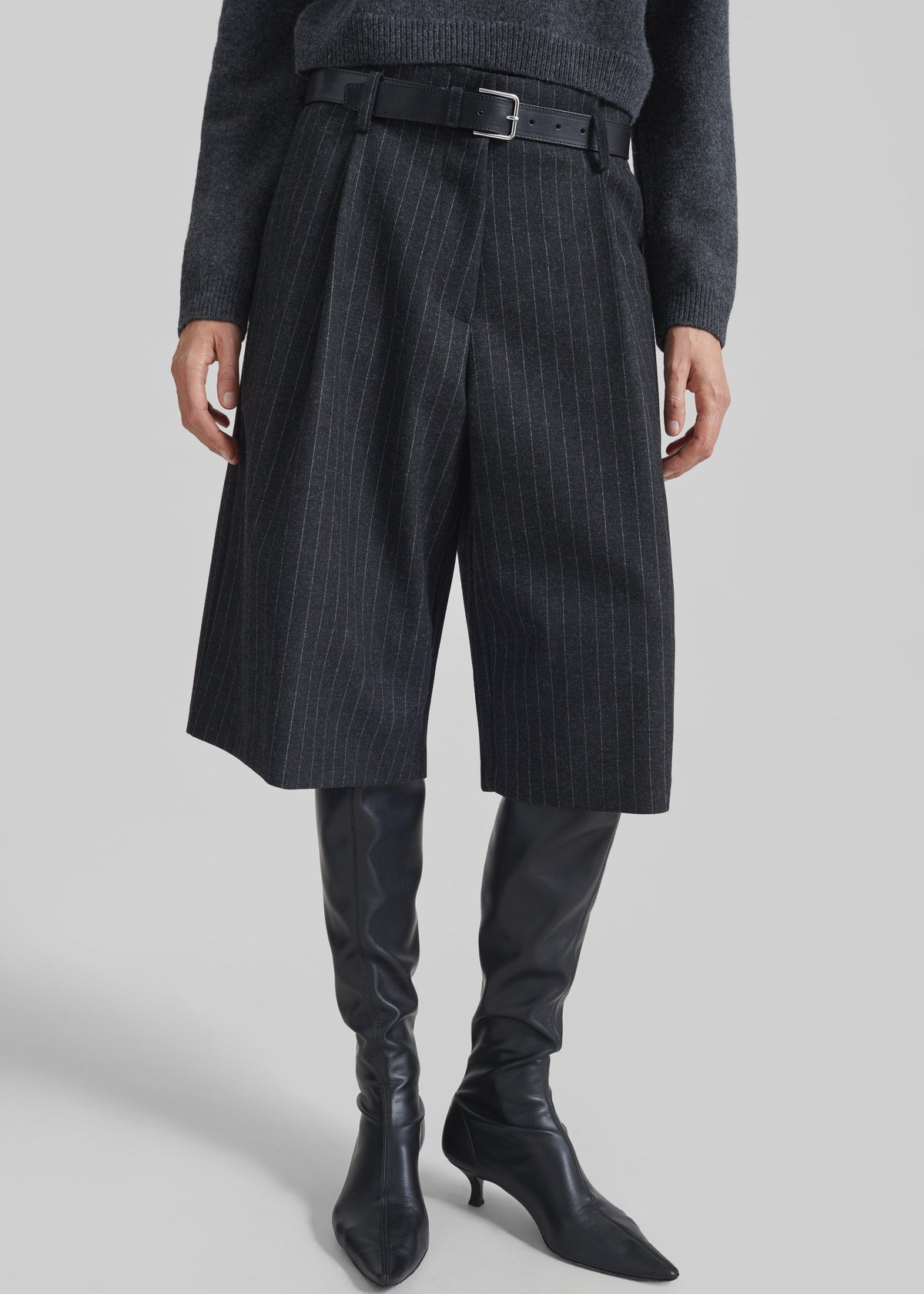 Carlow Bermuda Shorts - Charcoal/White Pinstripe – view 1 of 10