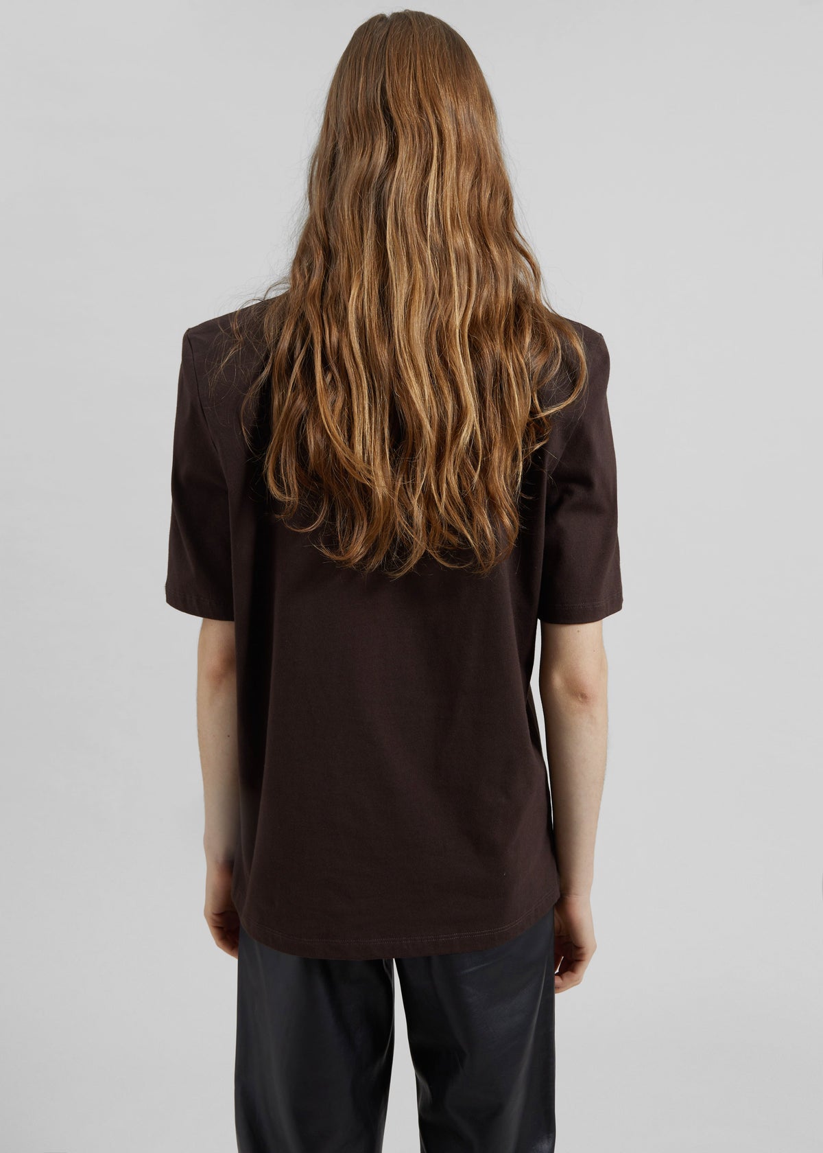 Carrington Padded Shoulder Tee - Brown – view 6 of 7