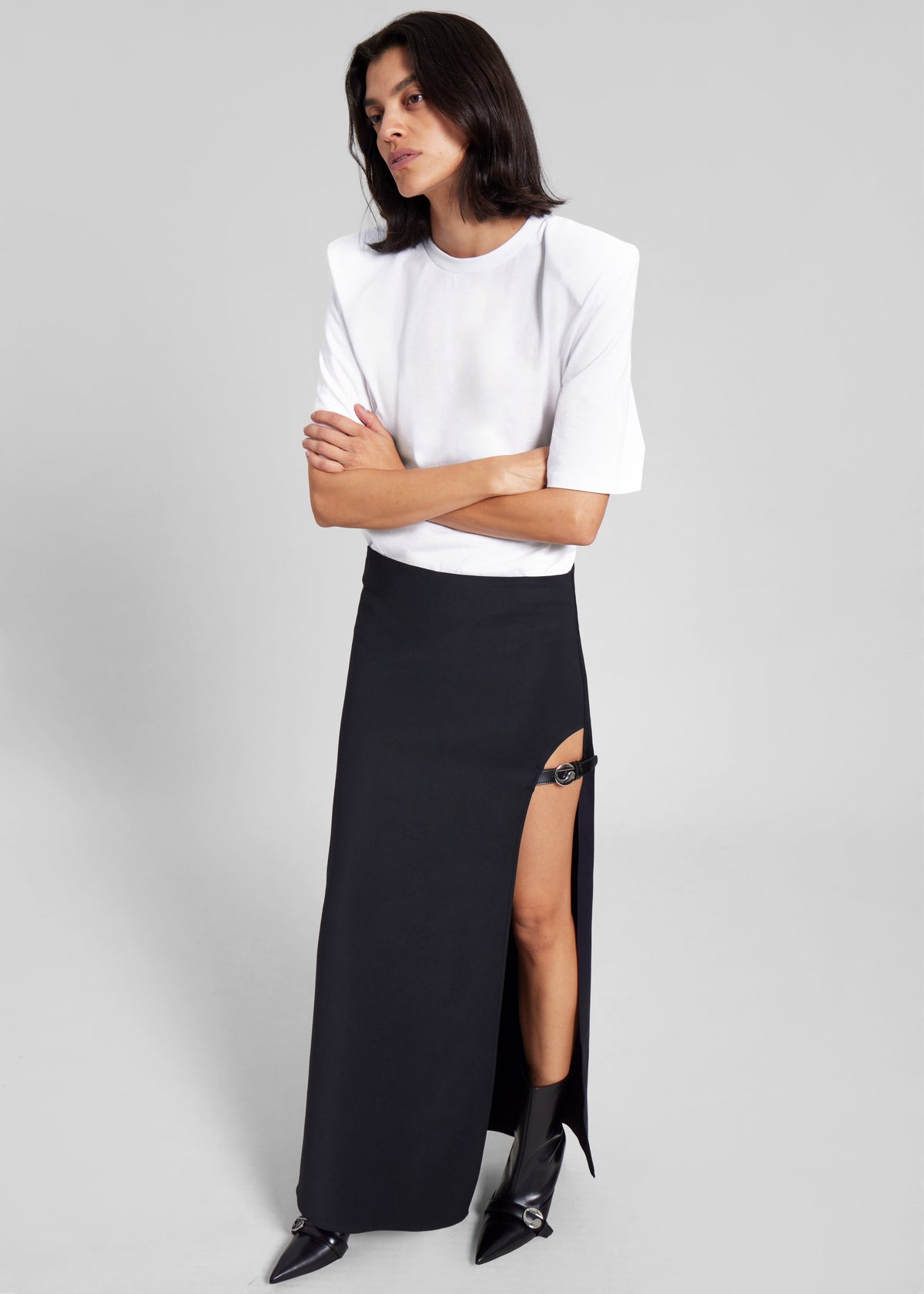 Carrington Padded Shoulder Tee - White – view 2 of 10