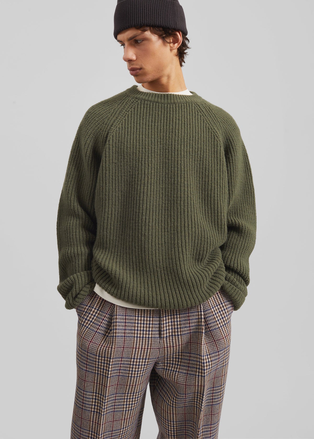 Carter Crewneck Sweater - Olive – view 4 of 6