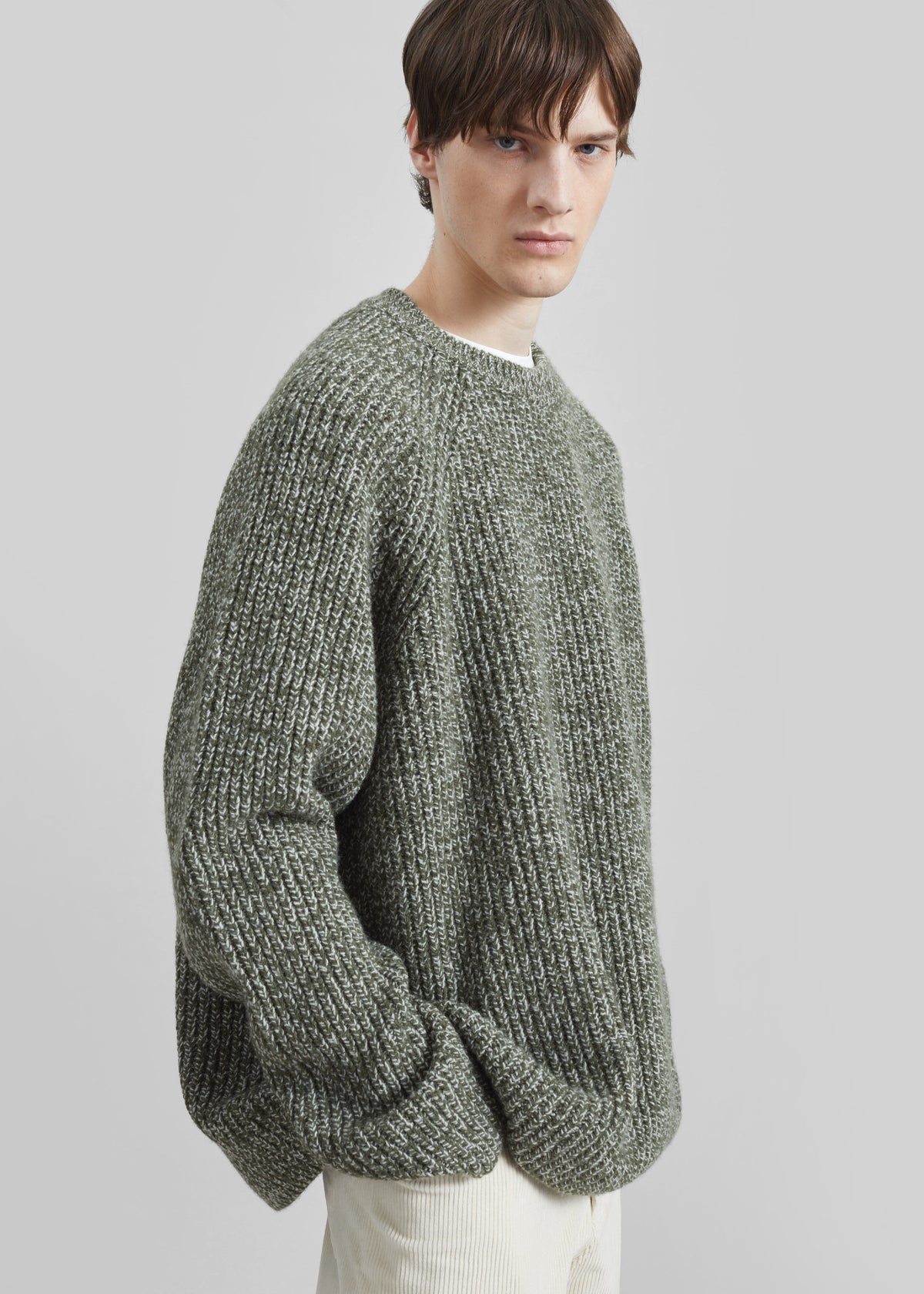 Carter Crewneck Sweater - Olive/White – view 4 of 9