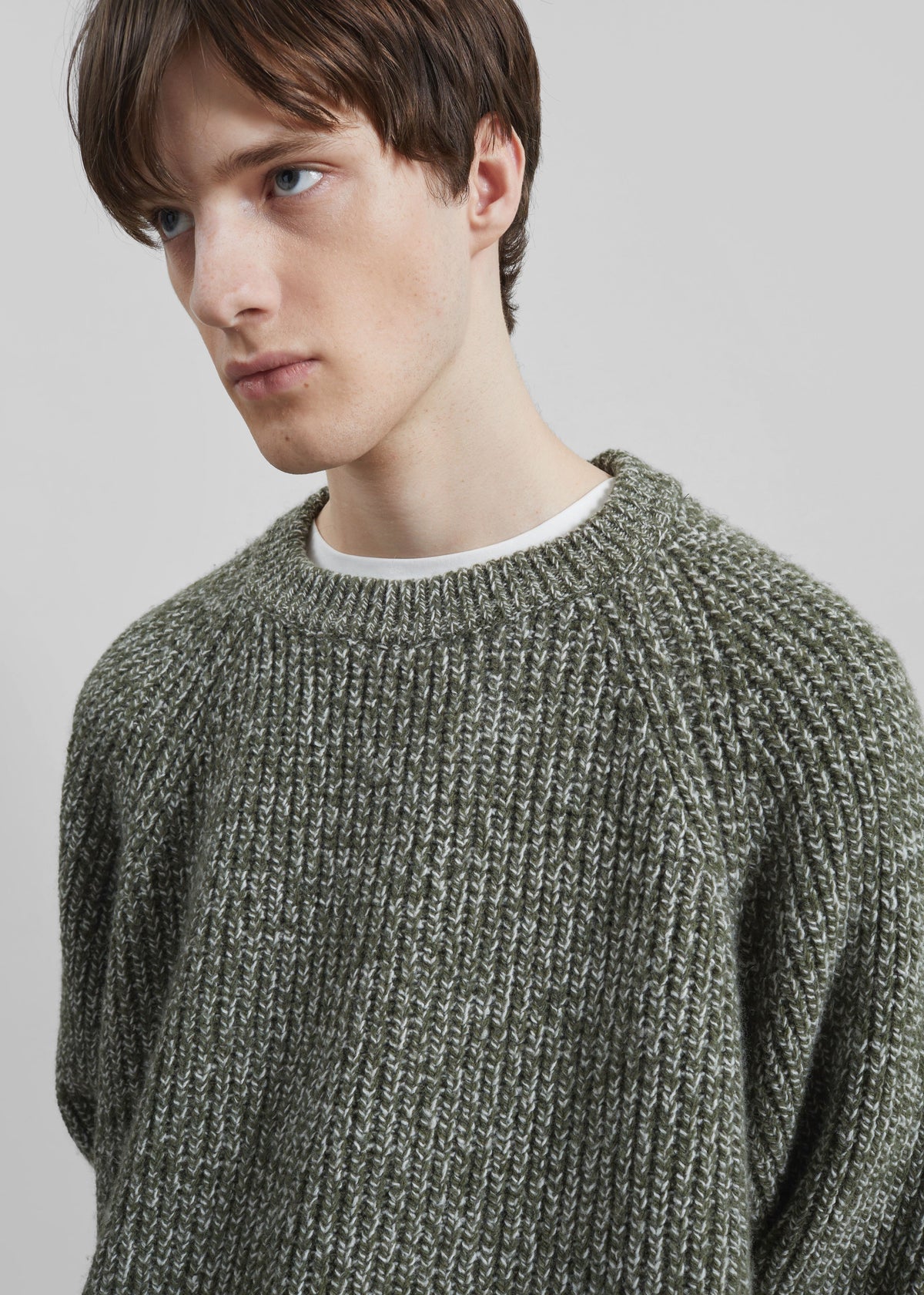 Carter Crewneck Sweater - Olive/White – view 3 of 9