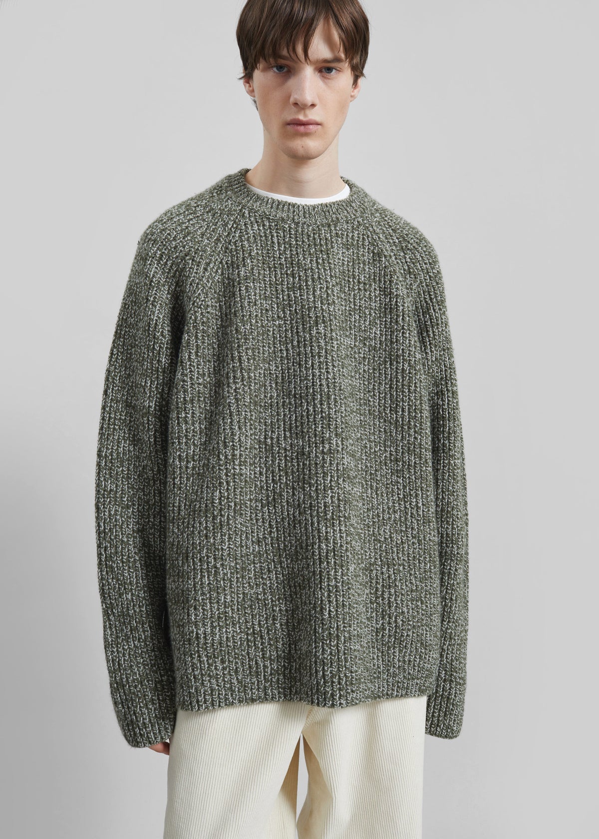 Carter Crewneck Sweater - Olive/White – view 5 of 9