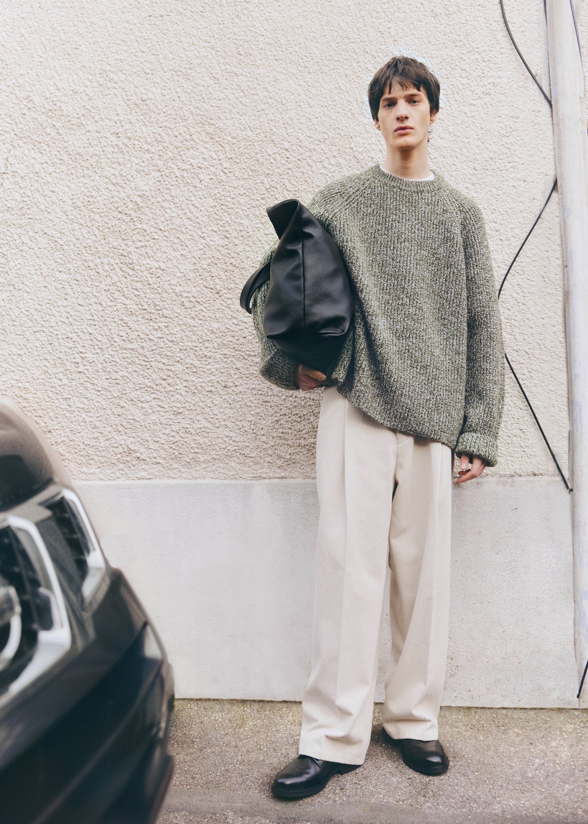 Carter Crewneck Sweater - Olive/White – view 1 of 9