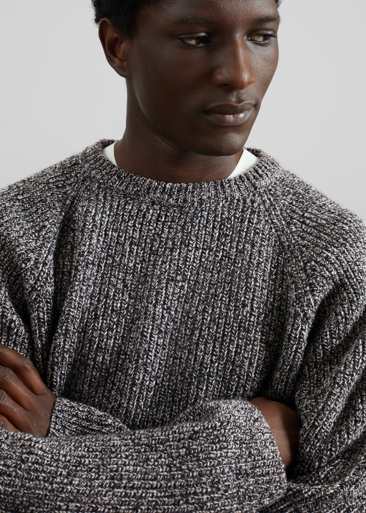 Carter Crewneck Sweater - Black Melange – view 2 of 11