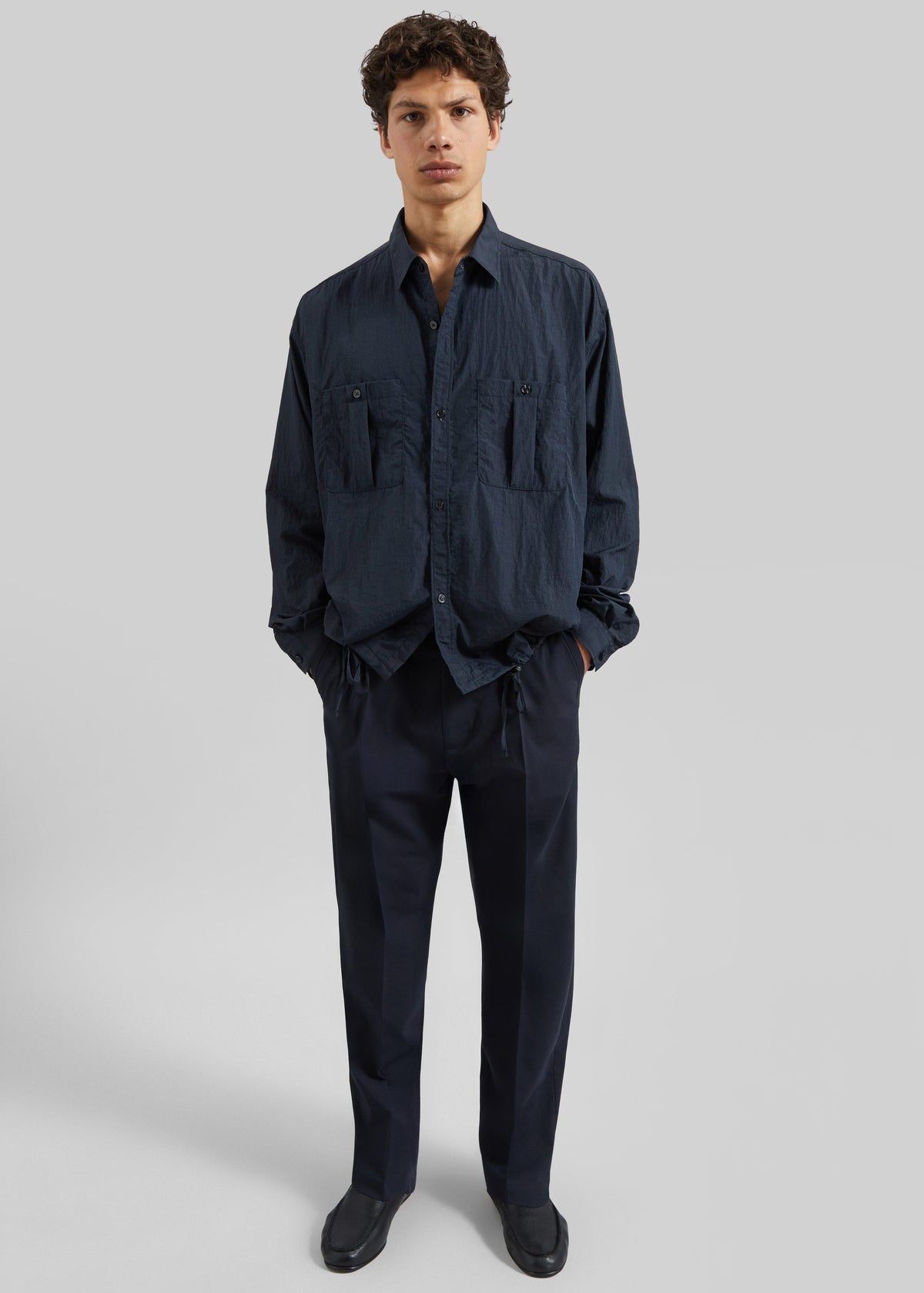 Casares Drawstring Shirt - Navy – view 2 of 7