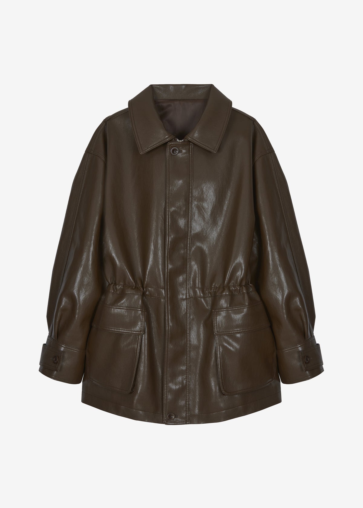 Cassel Faux Leather Jacket - Brown – view 11 of 11