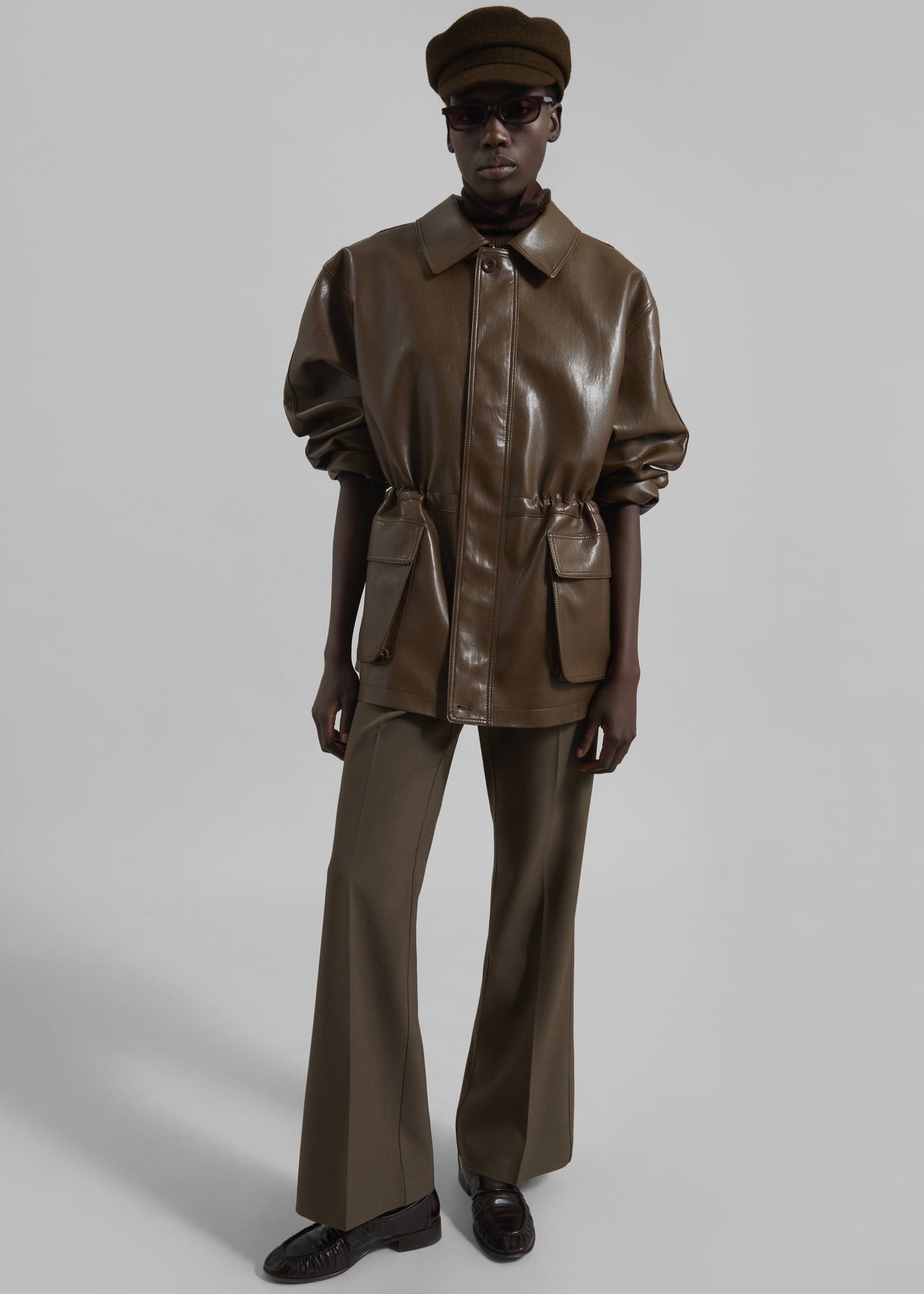 Cassel Faux Leather Jacket - Brown – view 6 of 11