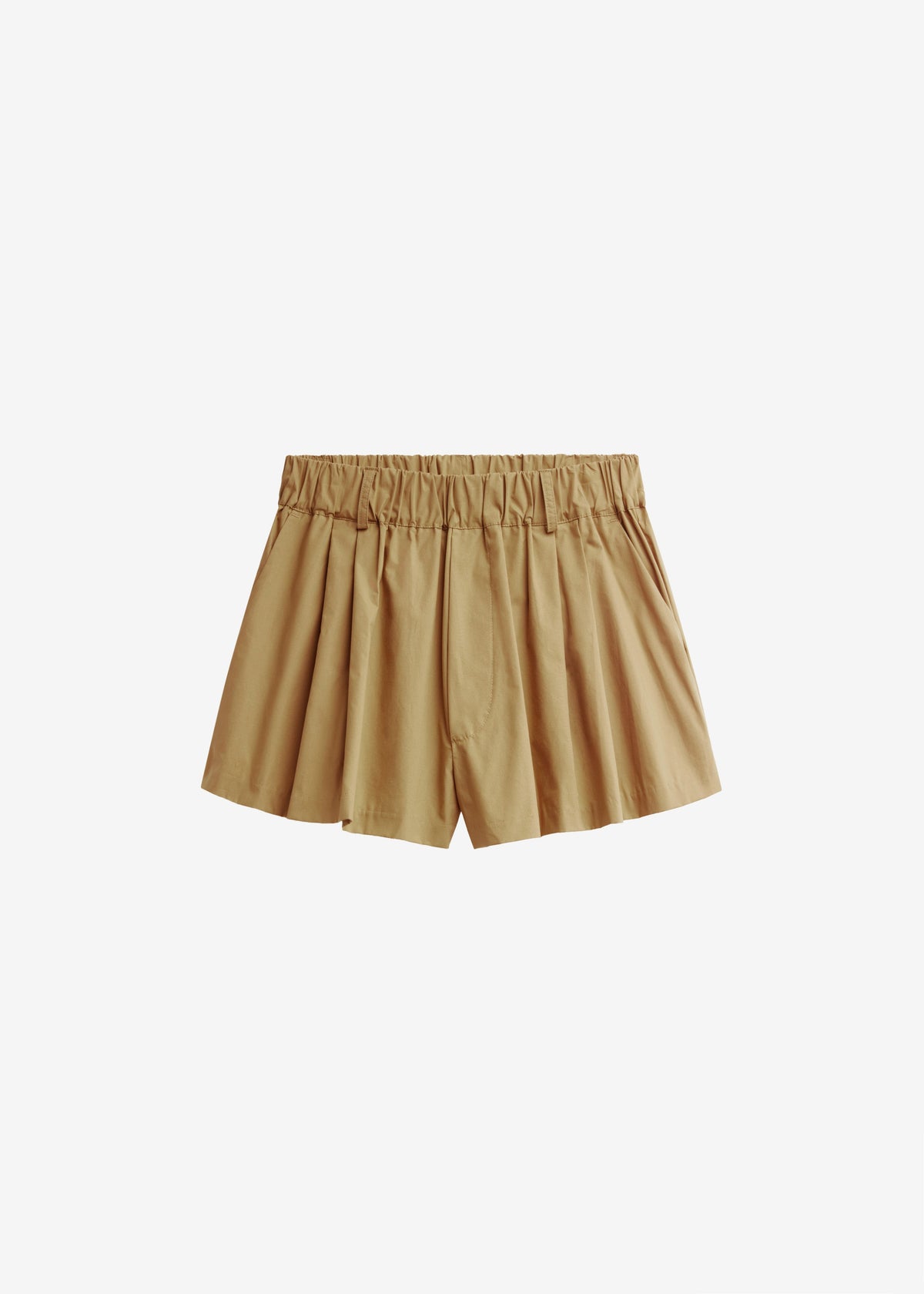 Castalia Cotton Gathered Shorts - Camel – view 6 of 6