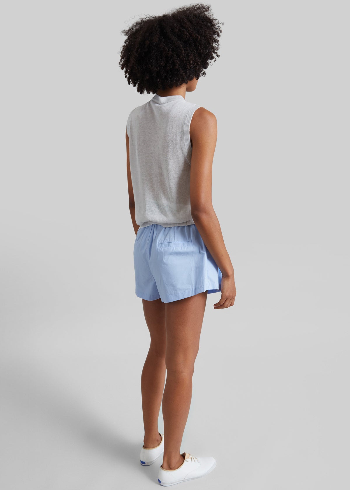 Castalia Cotton Gathered Shorts - Sky Blue – view 7 of 7