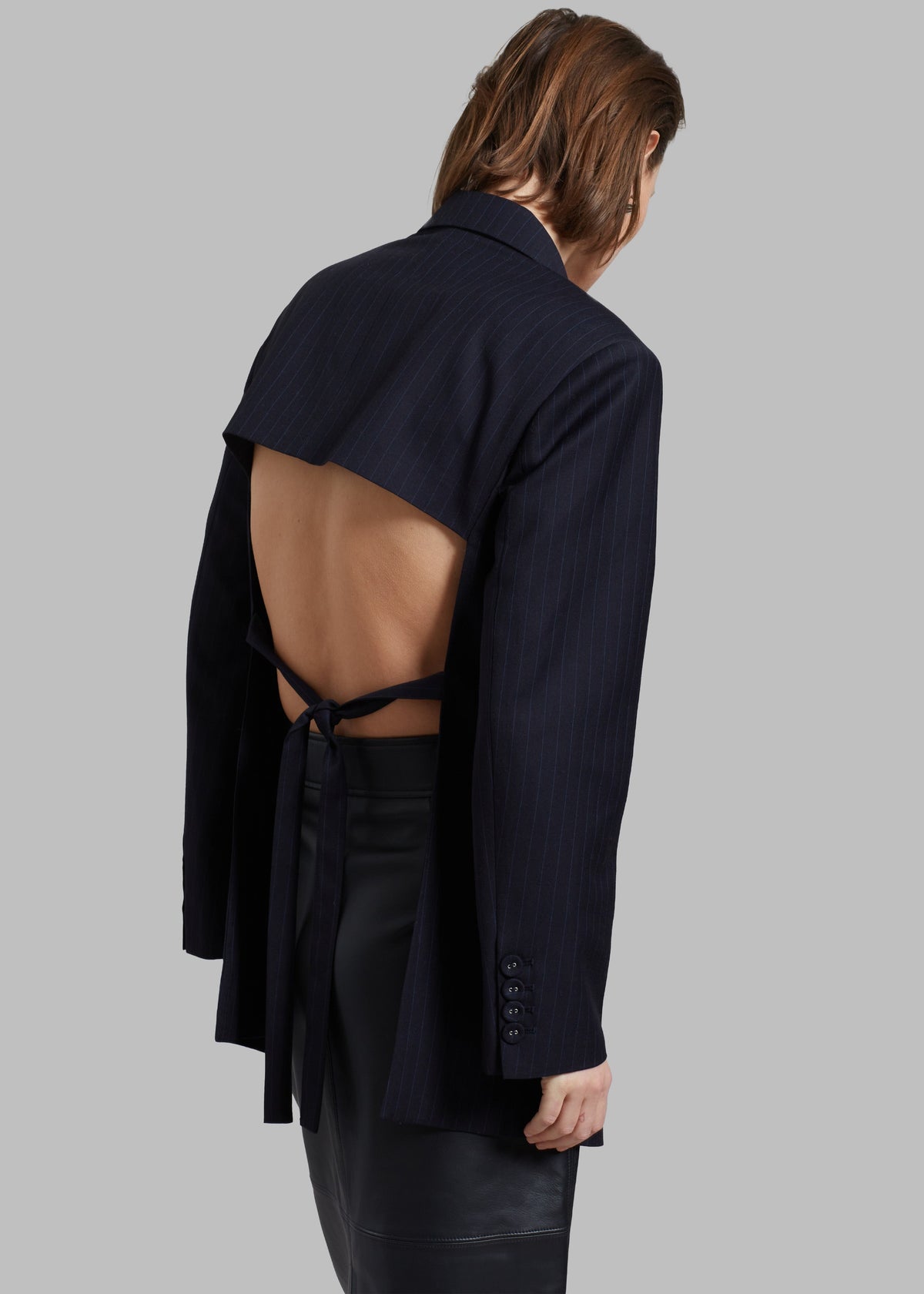 Cedric Open Back Blazer - Navy Stripe – view 7 of 9