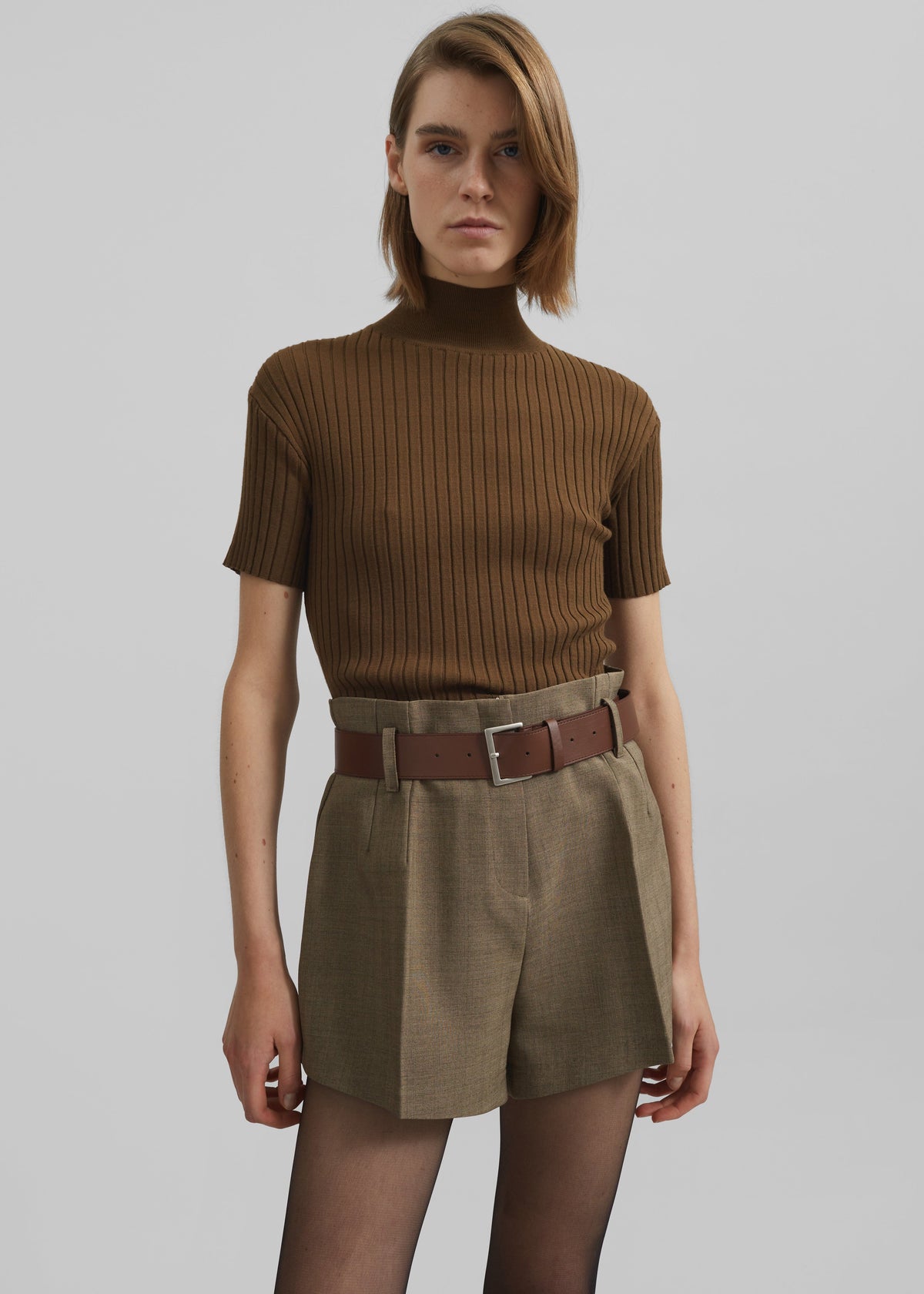 Chappell Belted Shorts - Brown – view 3 of 12